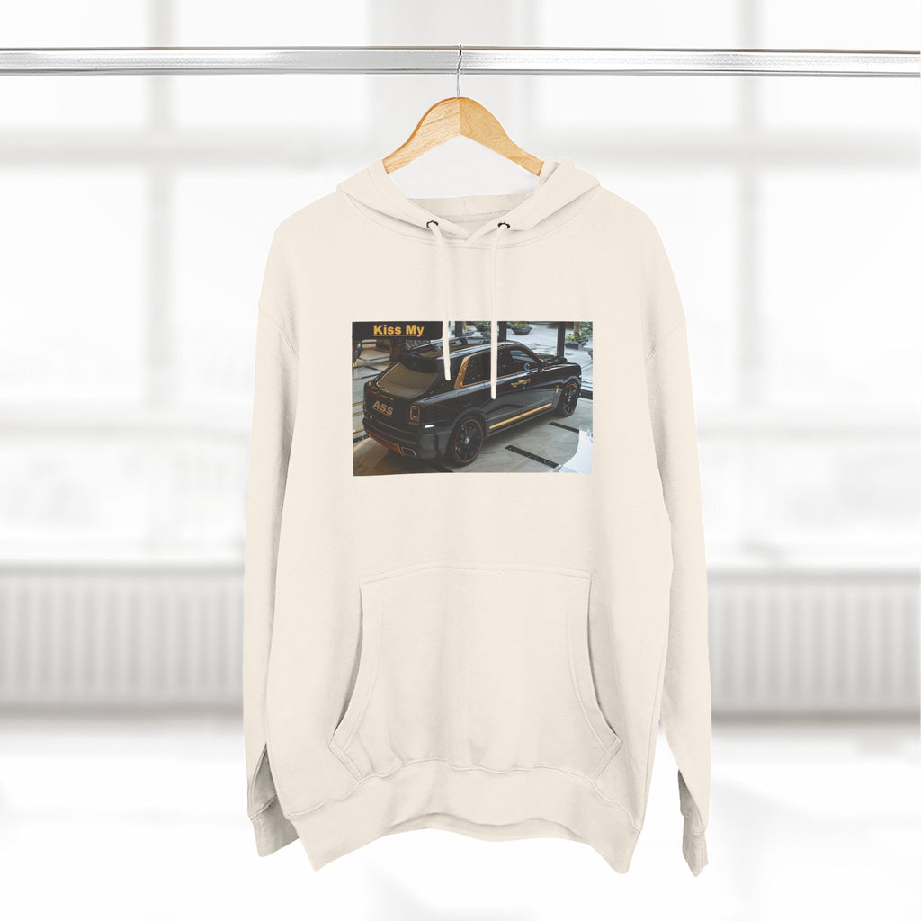 Kiss MY  License plate SUV Hoodie — Vintage Black Muscle Car Graphic Pullover