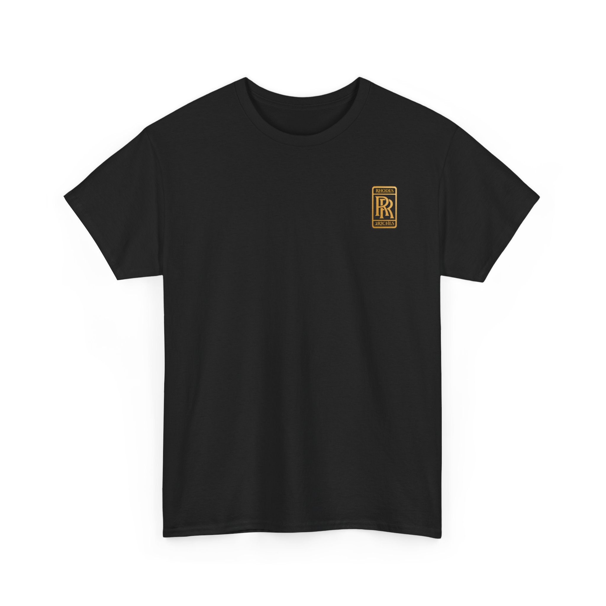 Rhodes 2 Riches Gold Family Crest Monogram Tee — Luxury RR Chest Patch T-Shirt