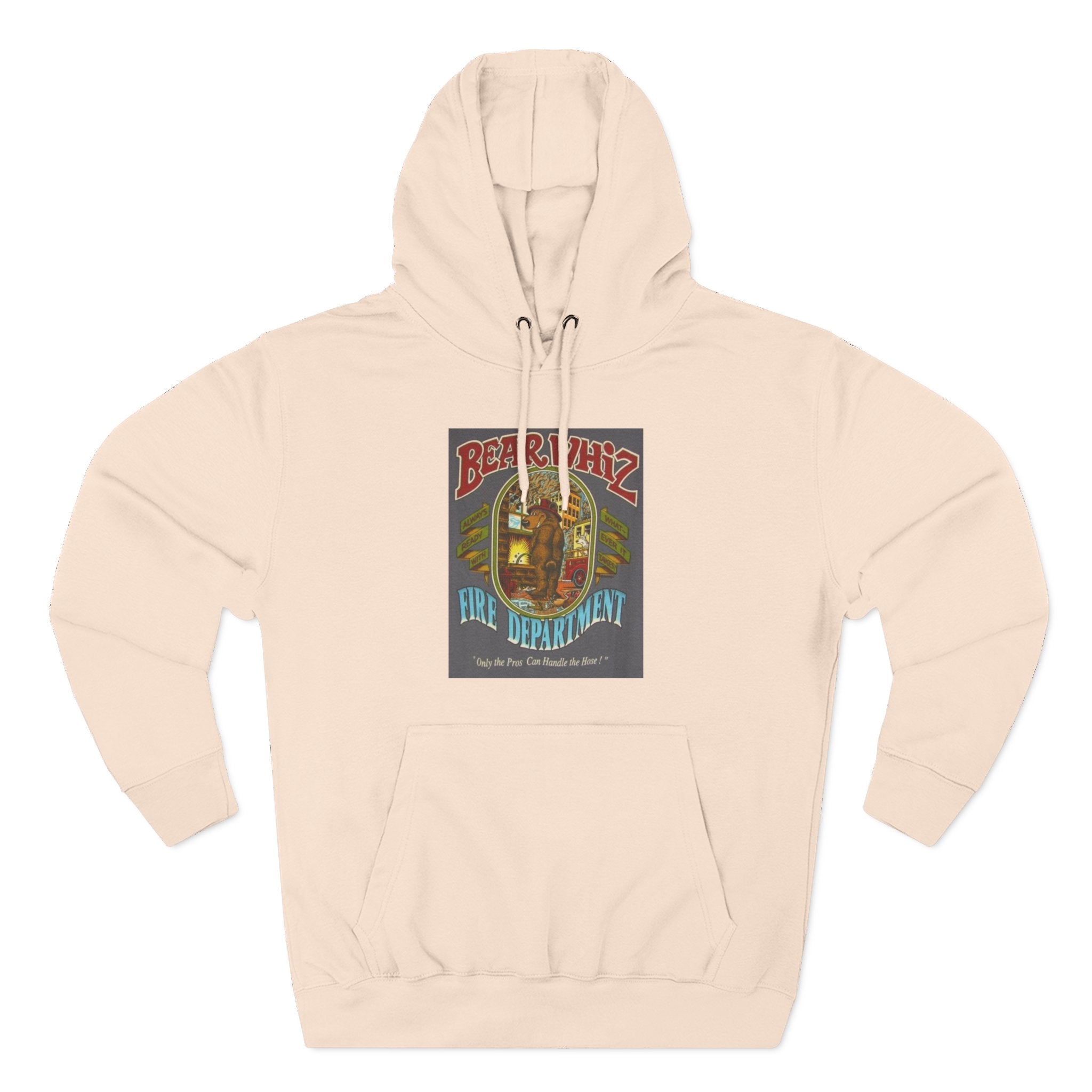 Bear Whiz Fire Department Hoodie — Vintage Bear Whiz Three-Panel Design