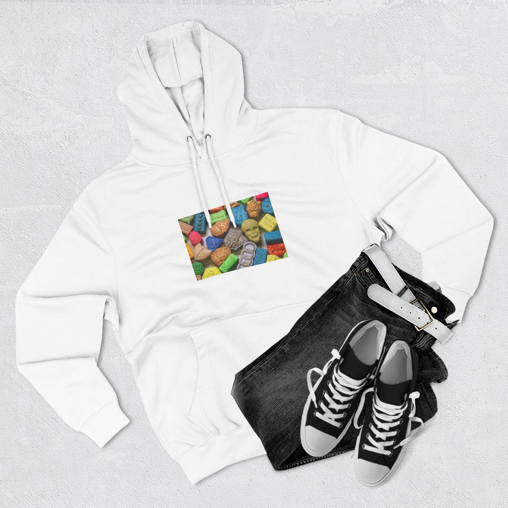 Candy Collage Hoodie — Colorful Retro Candy Graphic Pullover