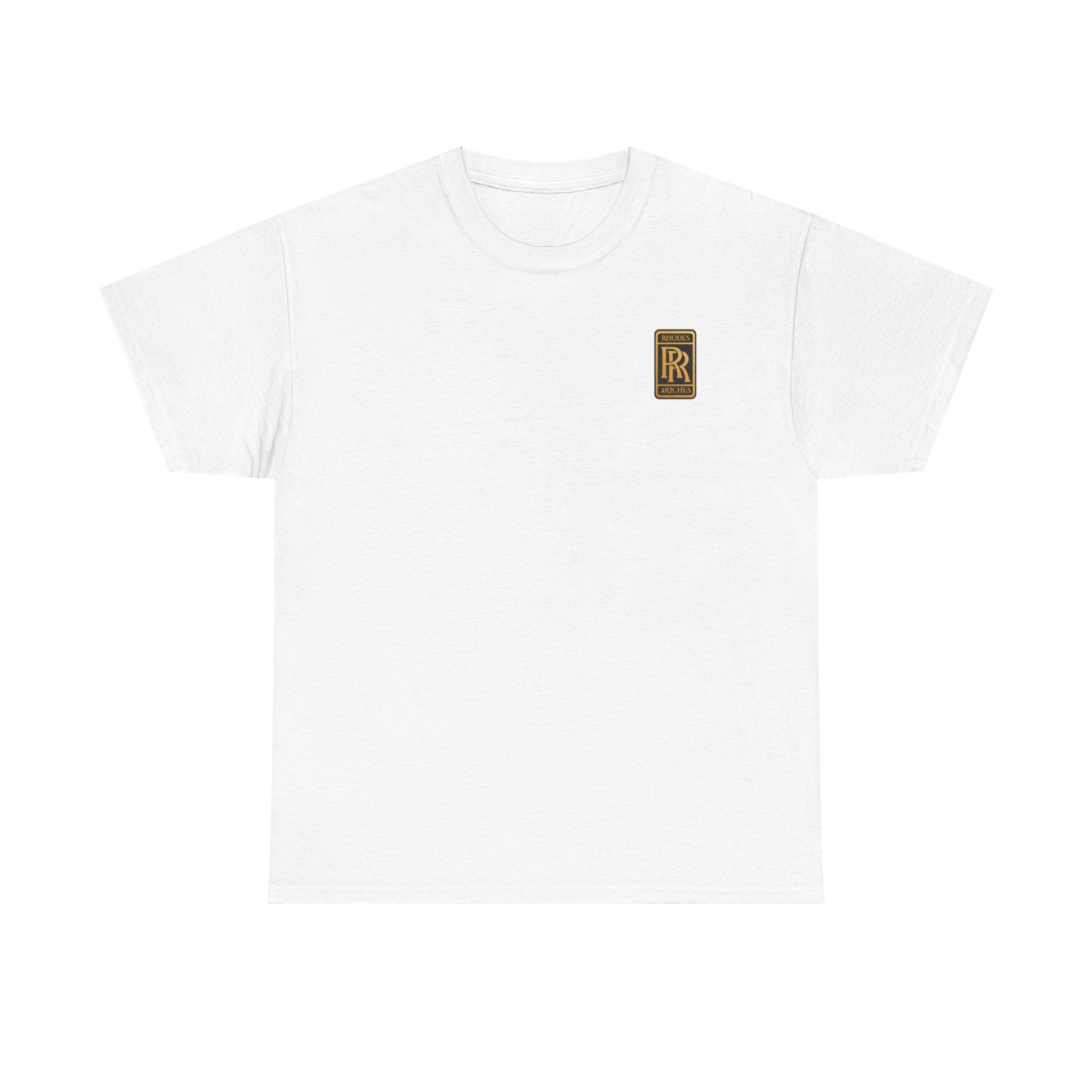 Rhodes 2 Riches Gold Family Crest Monogram Tee — Luxury RR Chest Patch T-Shirt