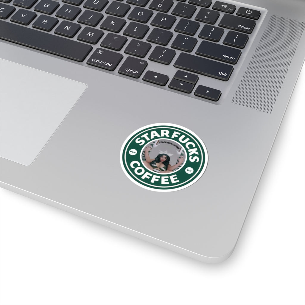 StarFucks.Coffee Sticker (Kiss-Cut) — Round Vinyl Decal laptop car truck window door clothing