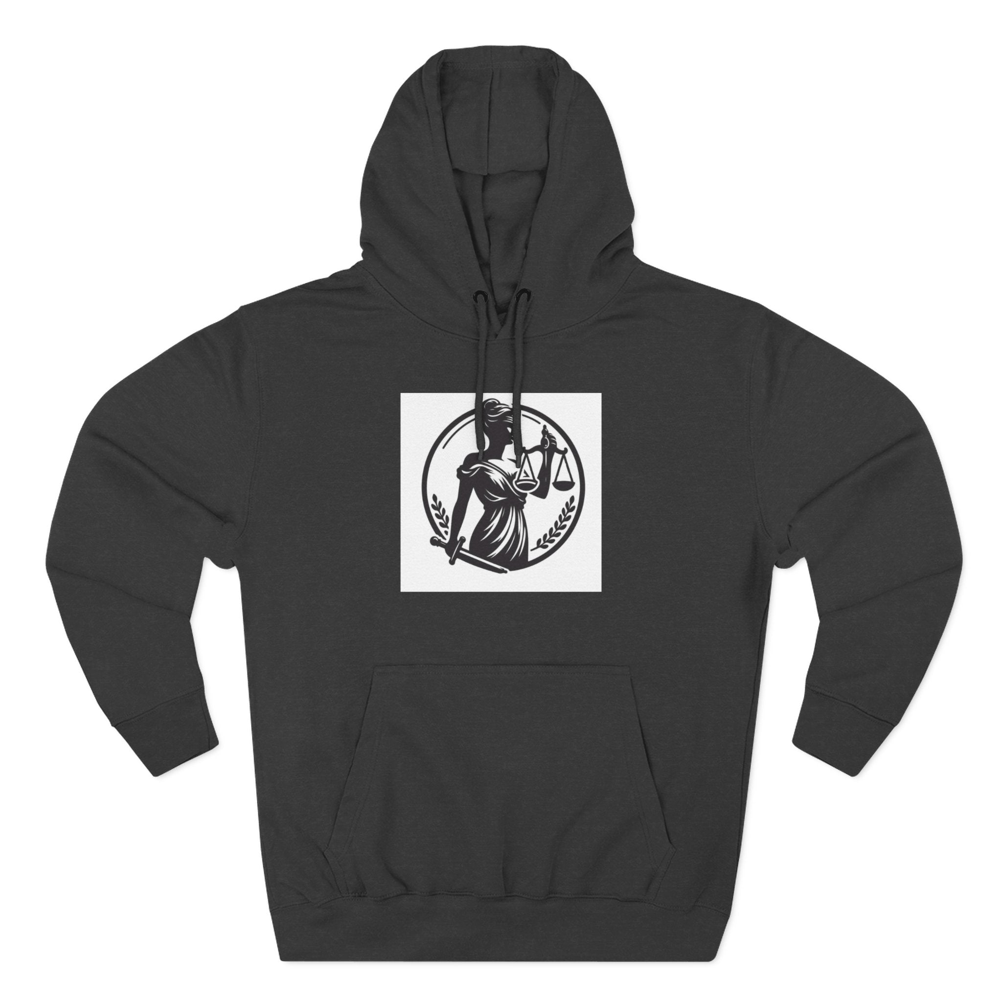 Lady Justice Scales Hoodie — Legal Lawyer Lawyerhood Emblem Sweatshirt