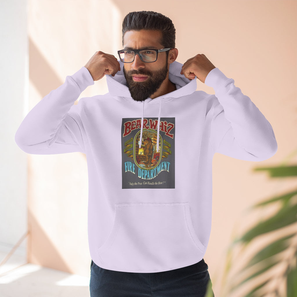 Bear Whiz Fire Department Hoodie — Vintage Bear Whiz Three-Panel Design