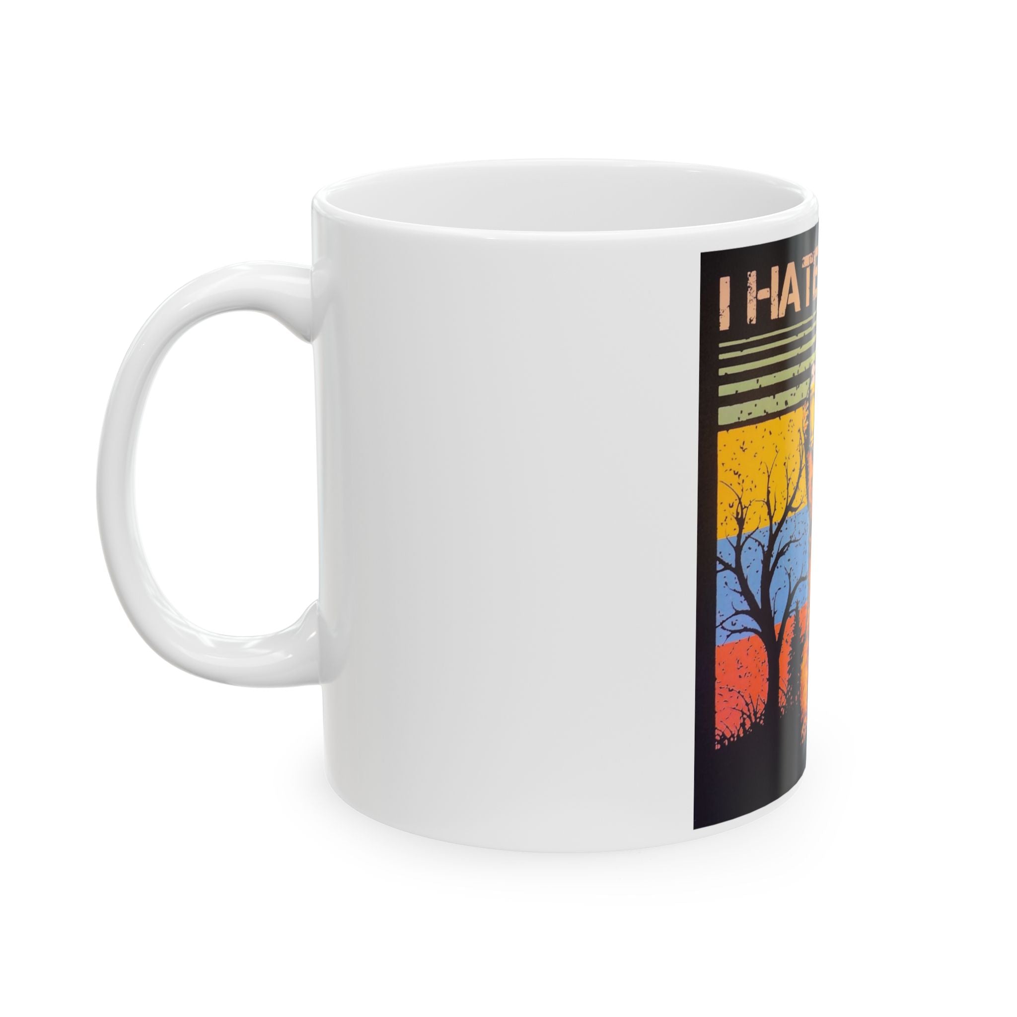 I Hate People Bear Mug — Funny Retro Camping Coffee Cup (11oz/15oz)