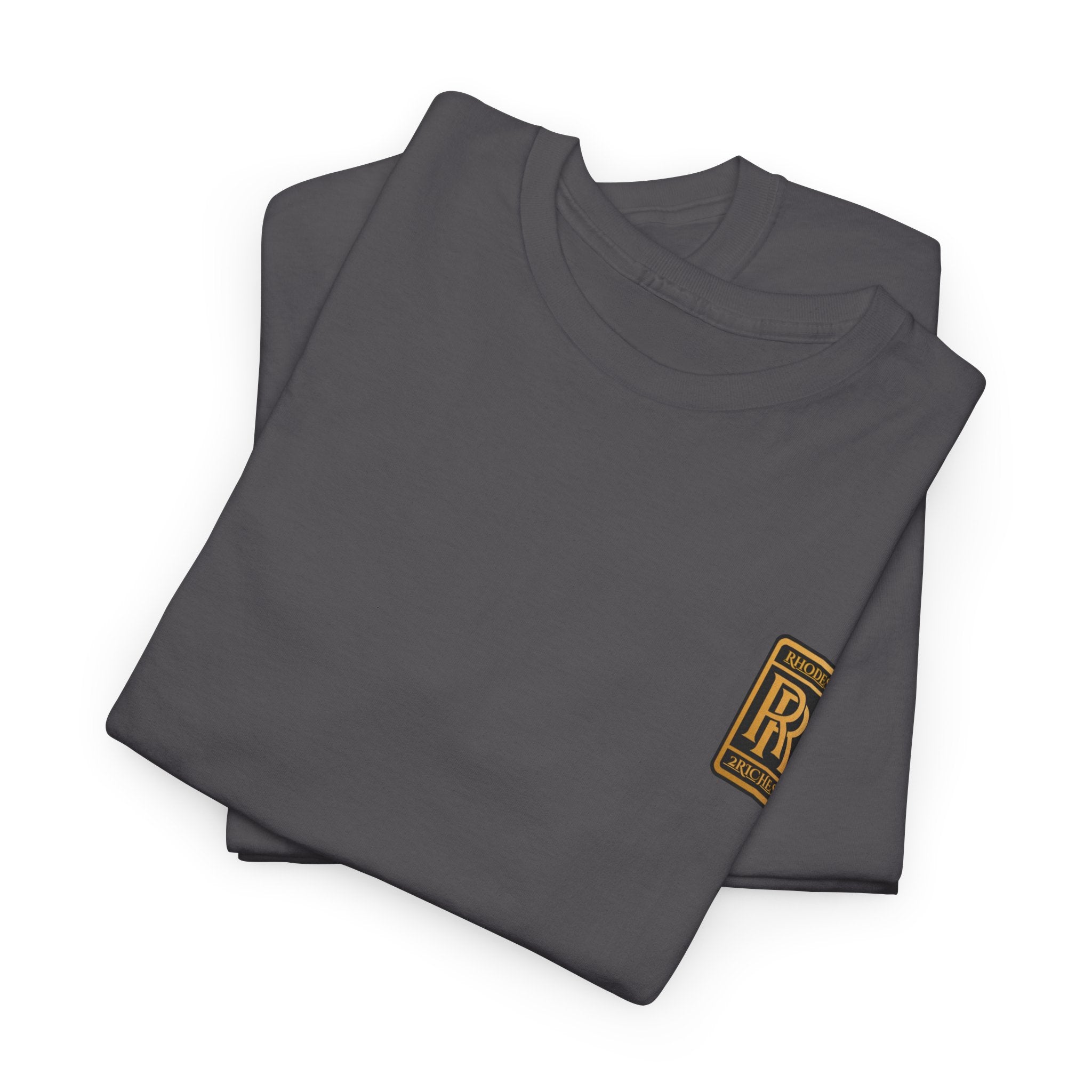 Rhodes 2 Riches Gold Family Crest Monogram Tee — Luxury RR Chest Patch T-Shirt