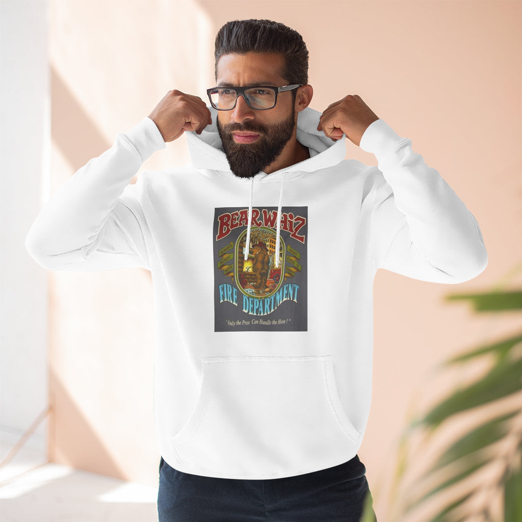 Bear Whiz Fire Department Hoodie — Vintage Bear Whiz Three-Panel Design