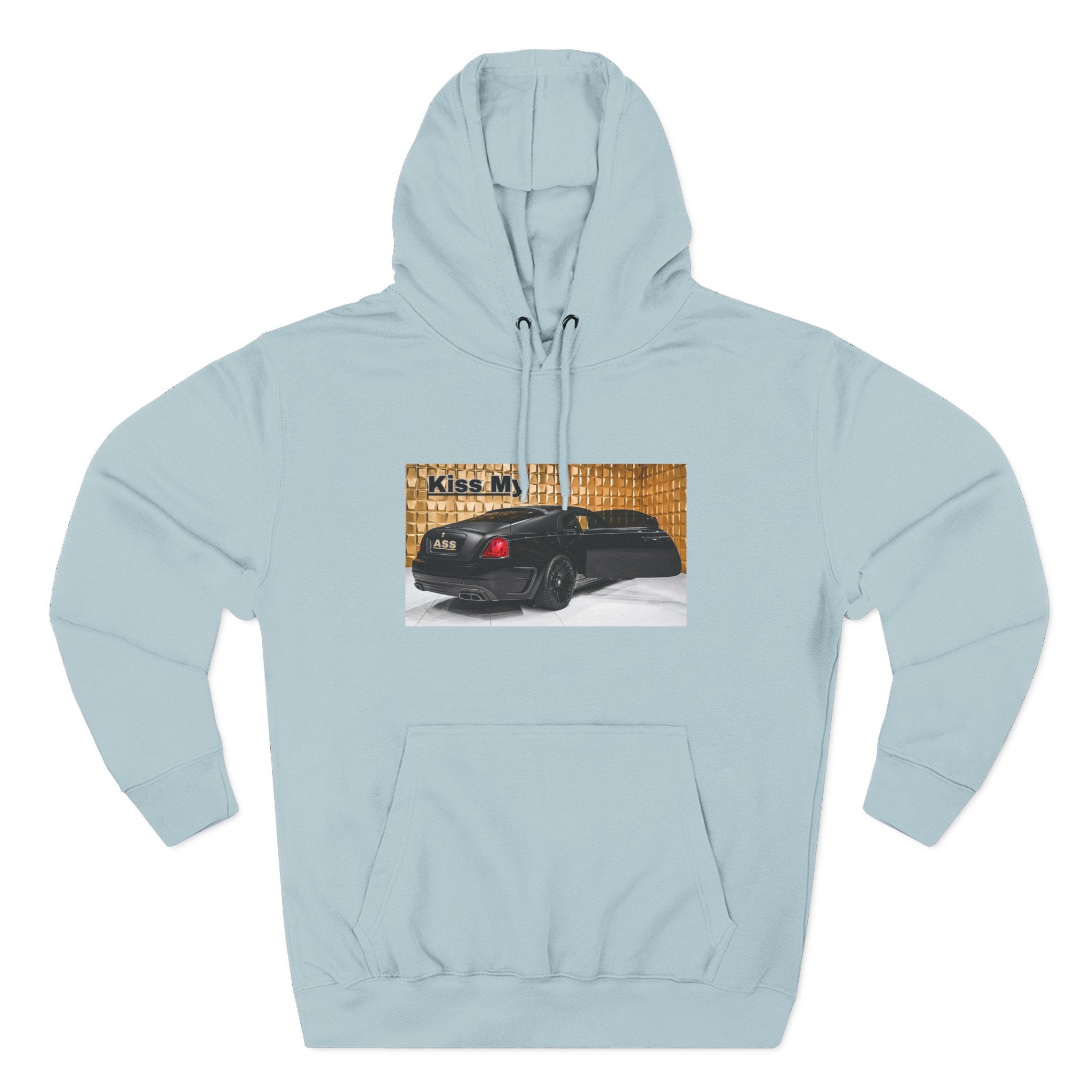 Kiss My  License plate Hoodie — Graphic Black Car Music Lover Pullover