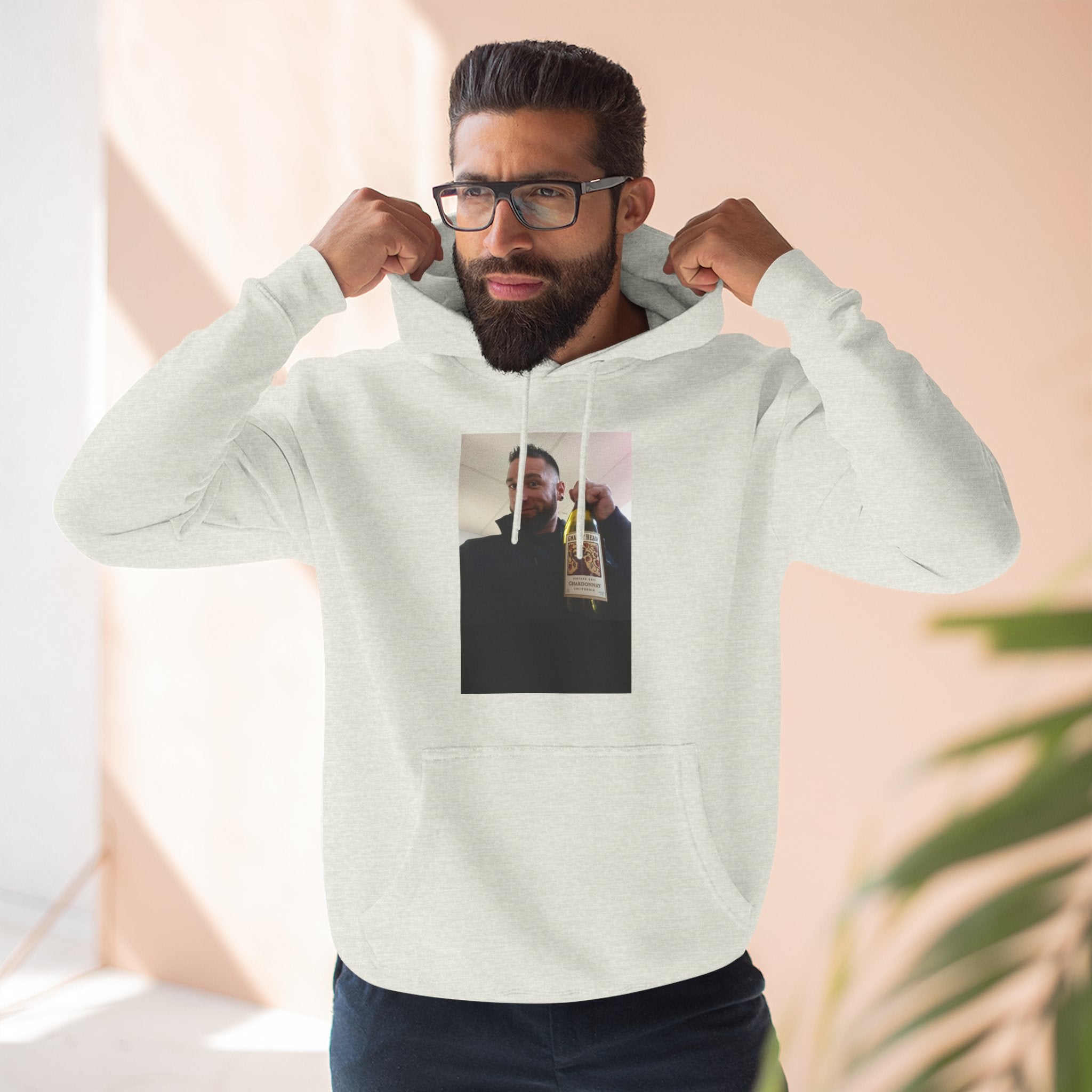 Shaun Says!      Three-Panel Fleece Hoodie – Vintage Photo Collage Printed Hoodie