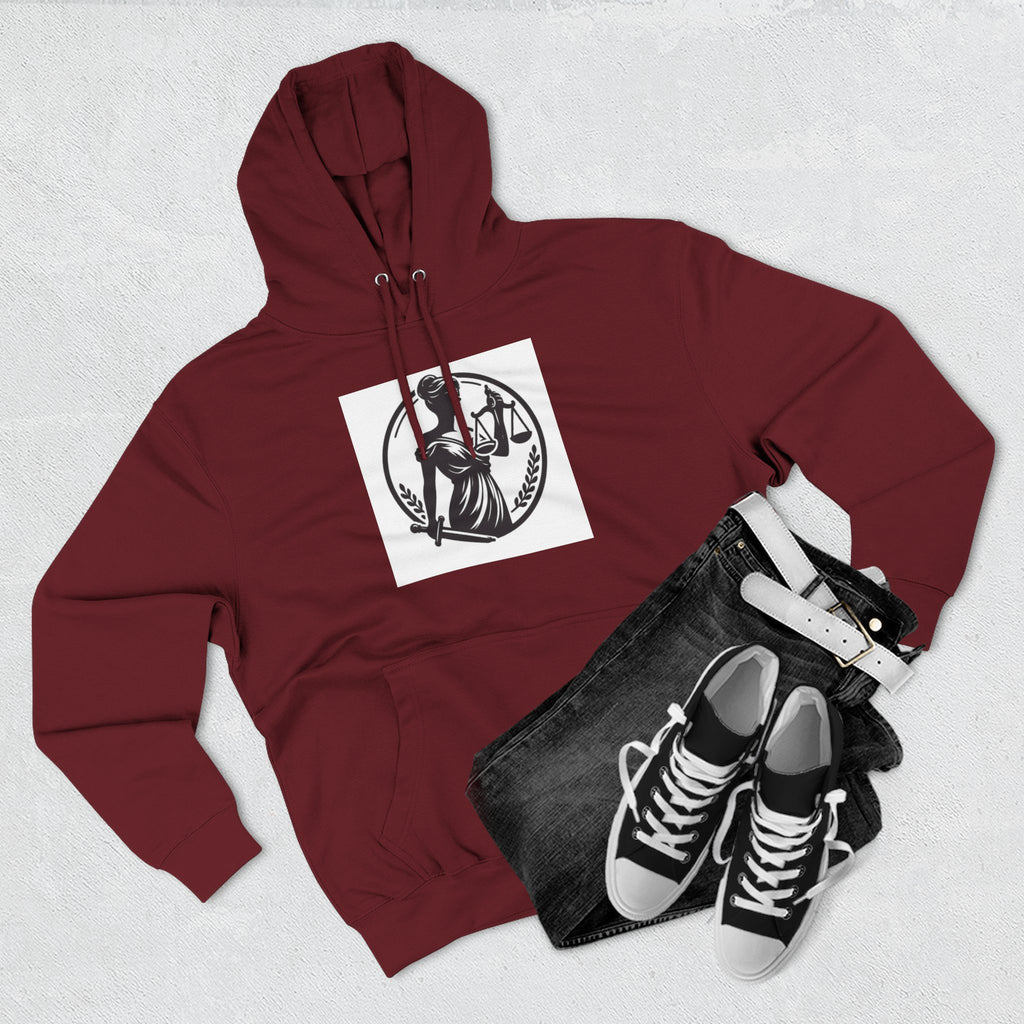 Lady Justice Scales Hoodie — Legal Lawyer Lawyerhood Emblem Sweatshirt