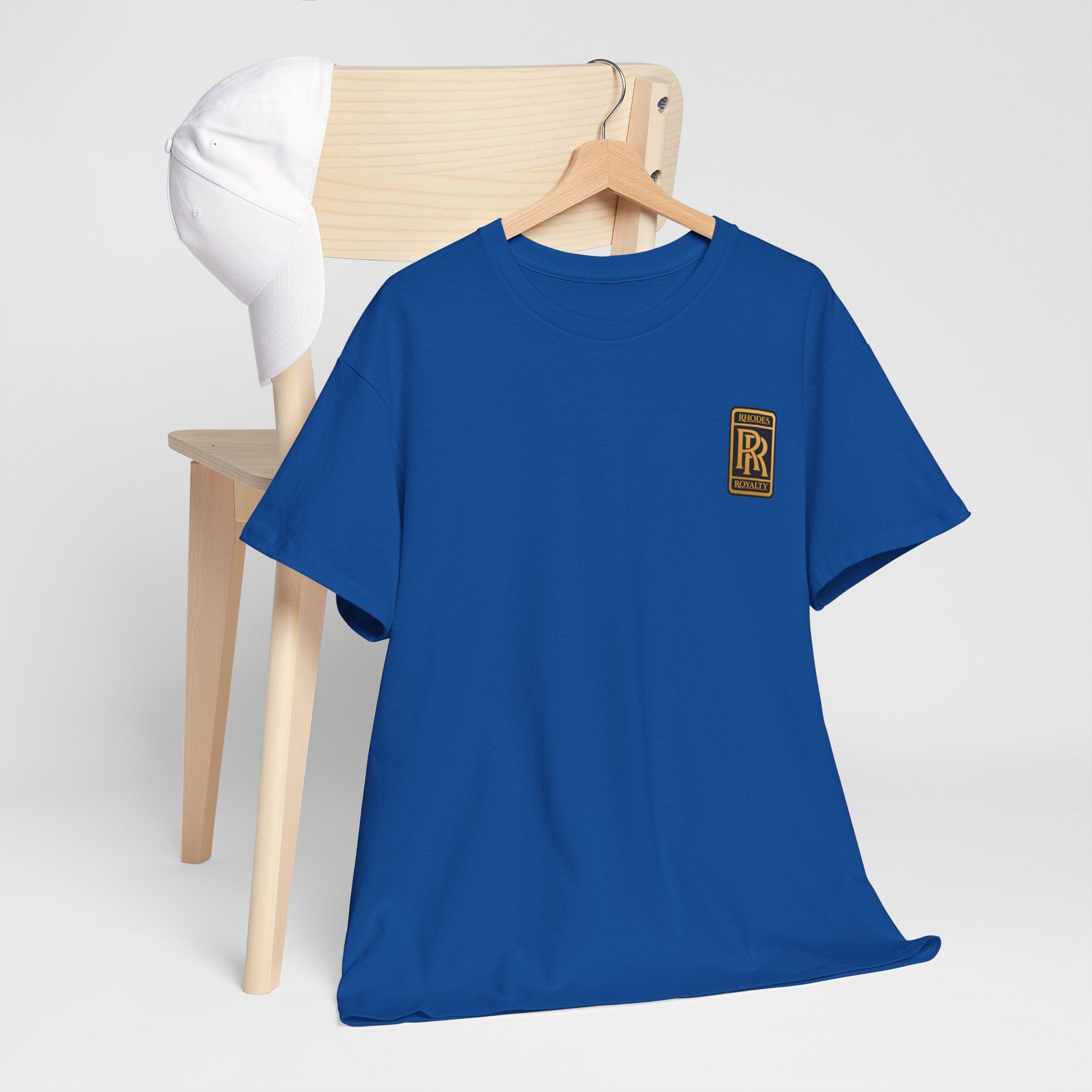 Rhodes Royalty Family Crest- Luxury Monogram T-Shirt — Small Chest Patch "RR"