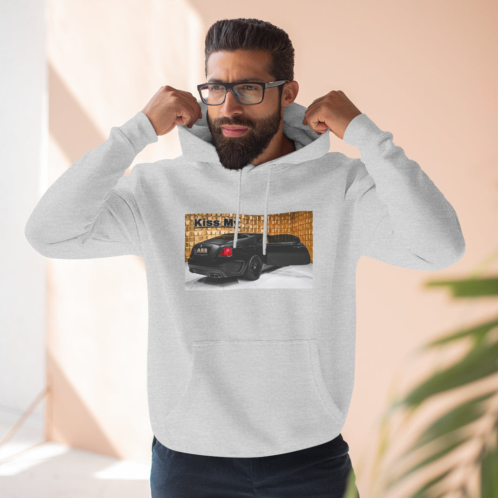 Kiss My  License plate Hoodie — Graphic Black Car Music Lover Pullover