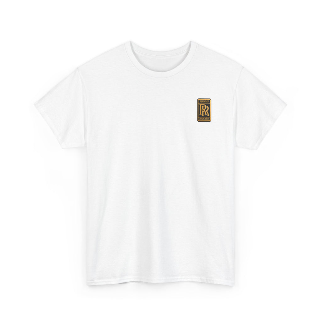 Rhodes 2 Riches Gold Family Crest Monogram Tee — Luxury RR Chest Patch T-Shirt