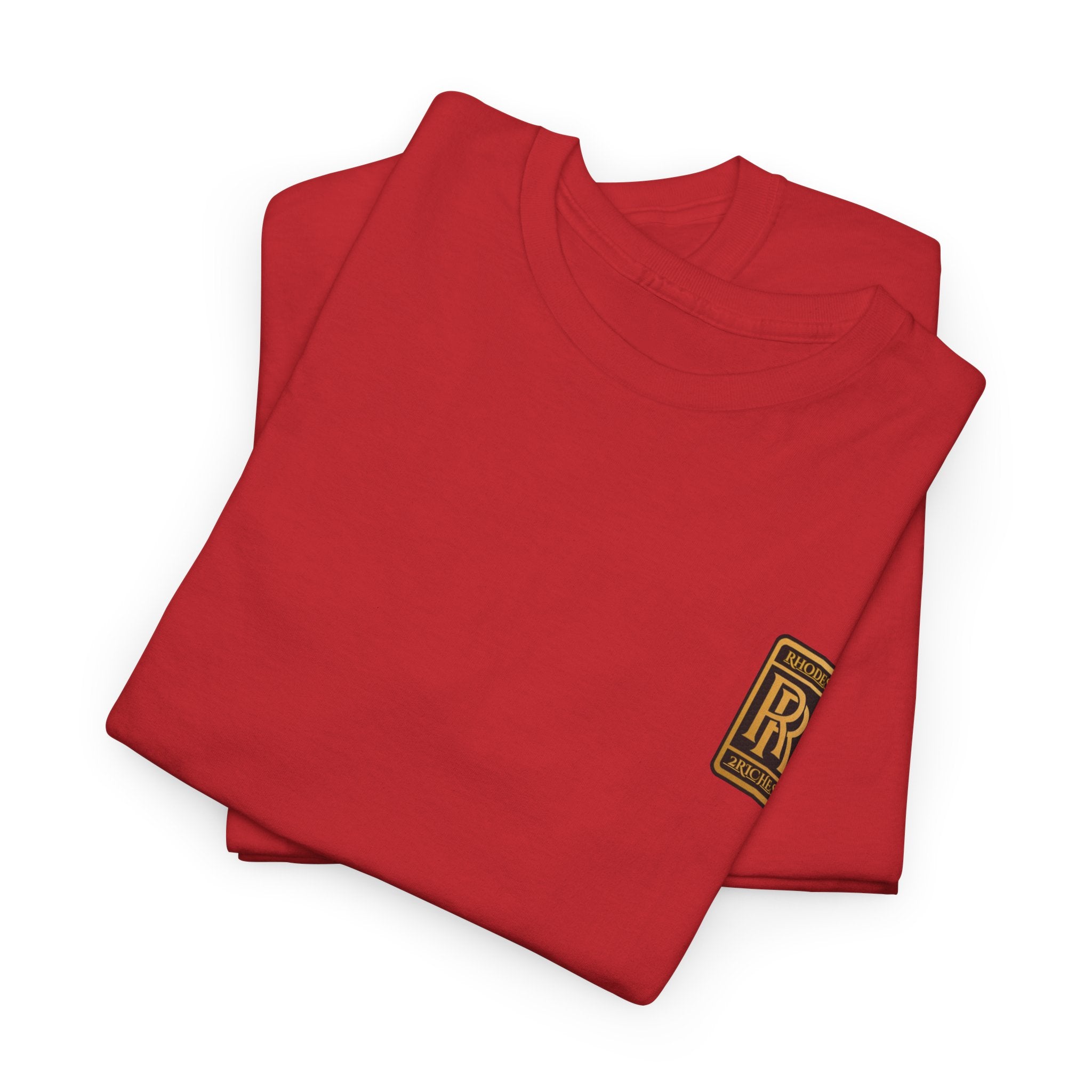 Rhodes 2 Riches Gold Family Crest Monogram Tee — Luxury RR Chest Patch T-Shirt