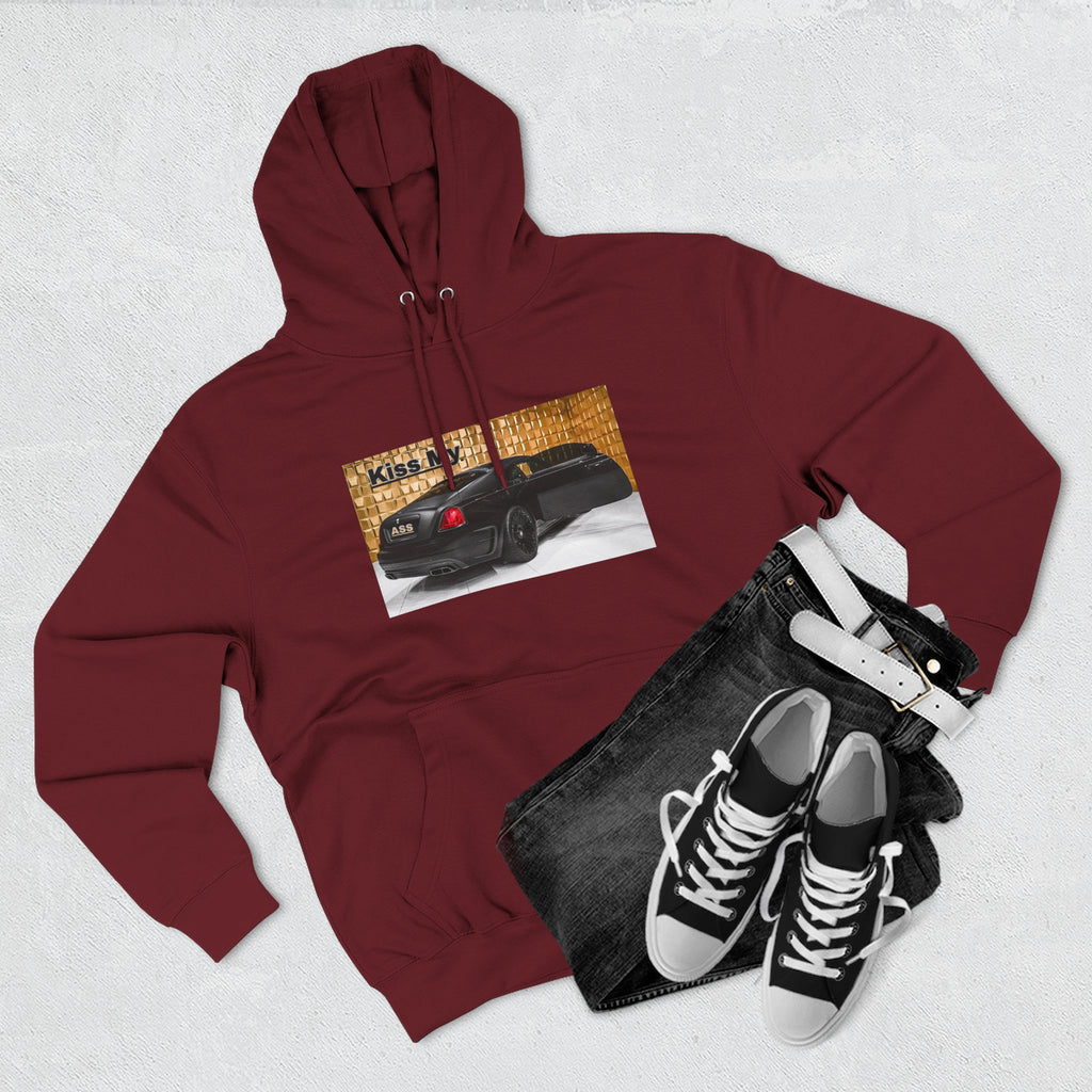 Kiss My  License plate Hoodie — Graphic Black Car Music Lover Pullover