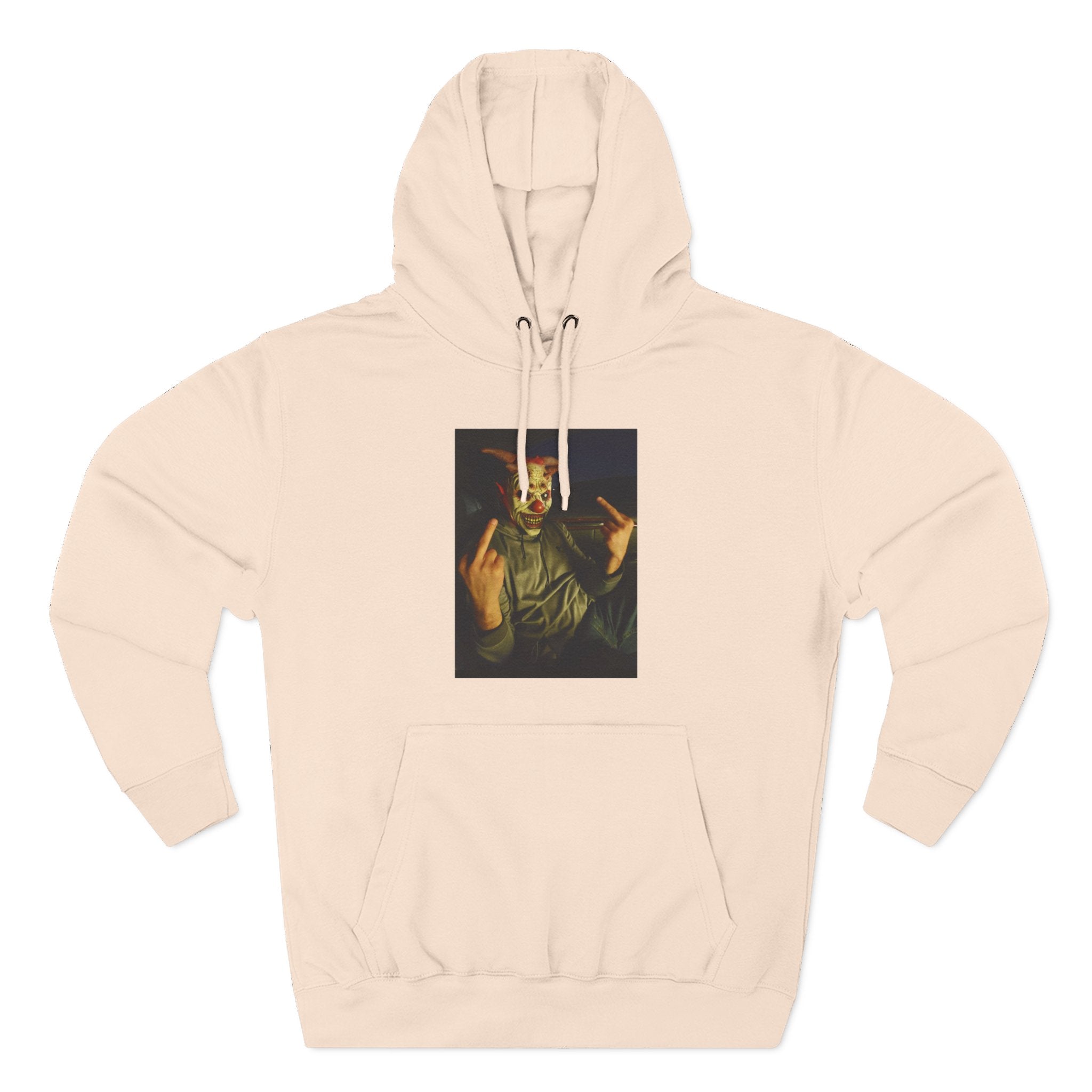 Scare Me Graphic Hoodie — Dark Art Portrait with Hand Gesture Print