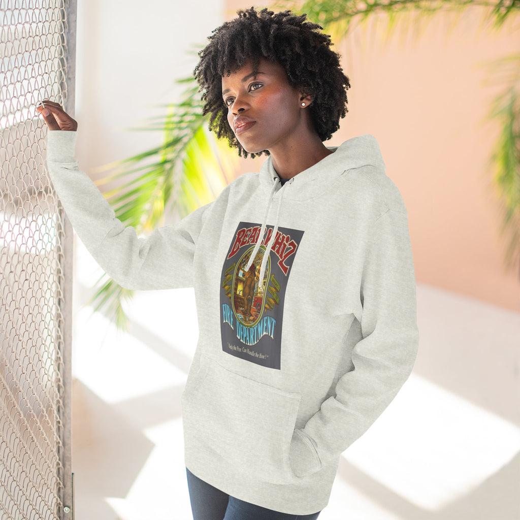 Bear Whiz Fire Department Hoodie — Vintage Bear Whiz Three-Panel Design