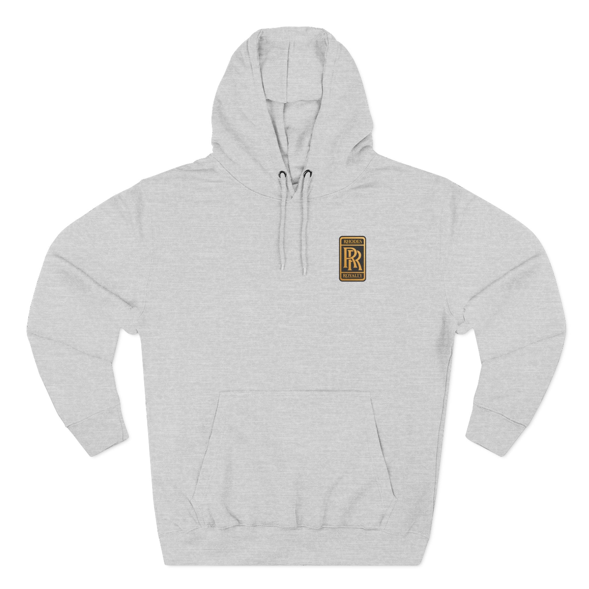 Rhodes Royalty RR Patch Hoodie — Three-Panel Fleece Hooded Sweatshirt