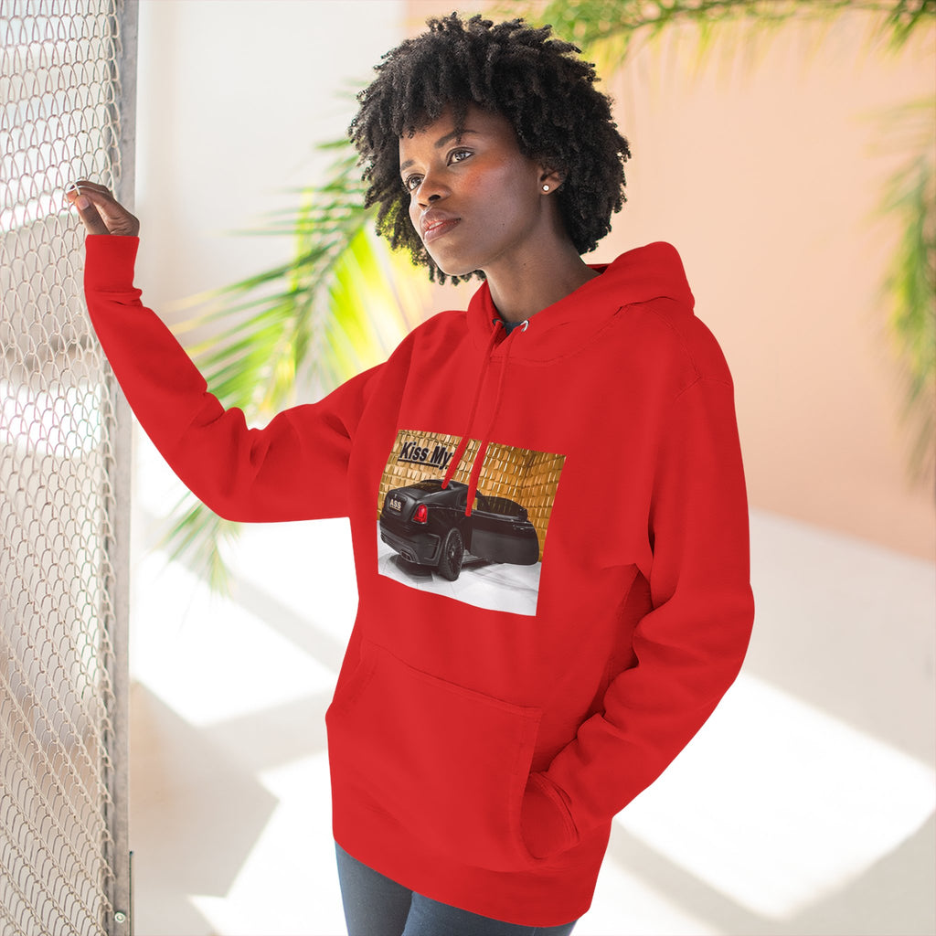 Kiss My  License plate Hoodie — Graphic Black Car Music Lover Pullover