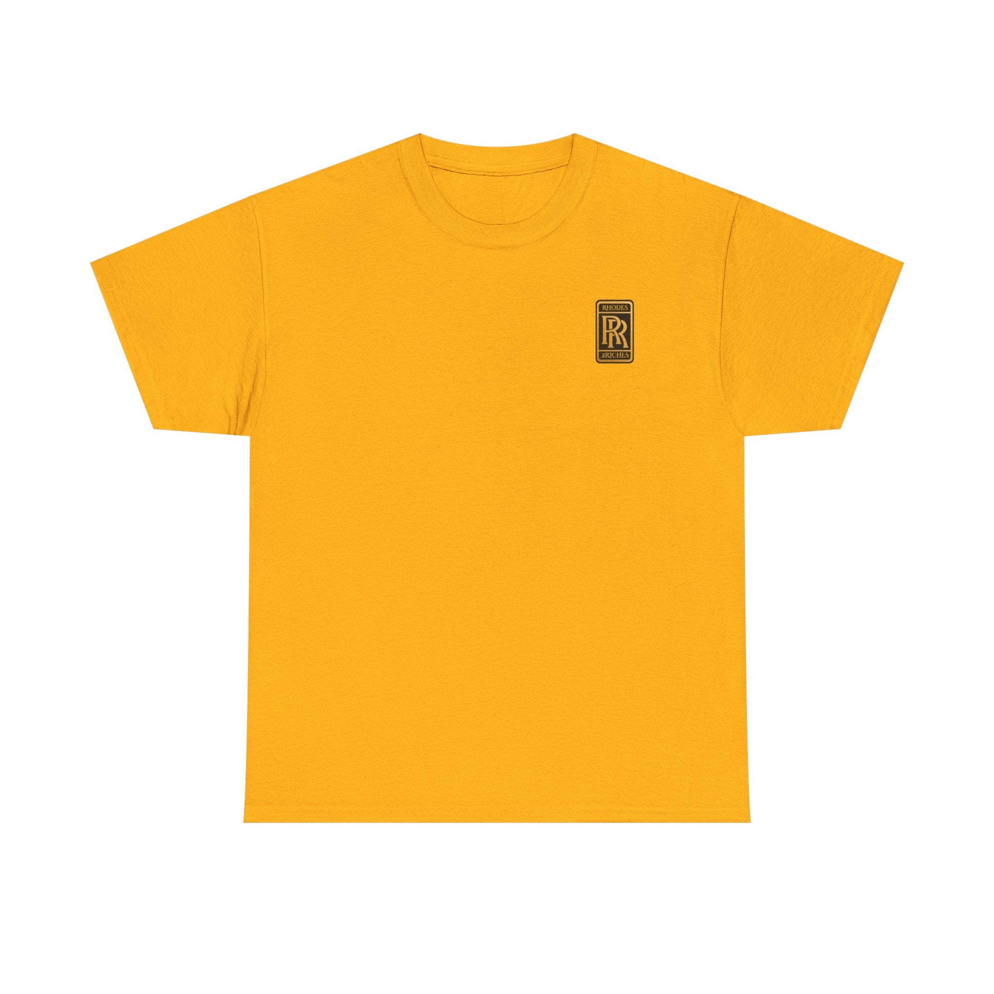 Rhodes 2 Riches Gold Family Crest Monogram Tee — Luxury RR Chest Patch T-Shirt