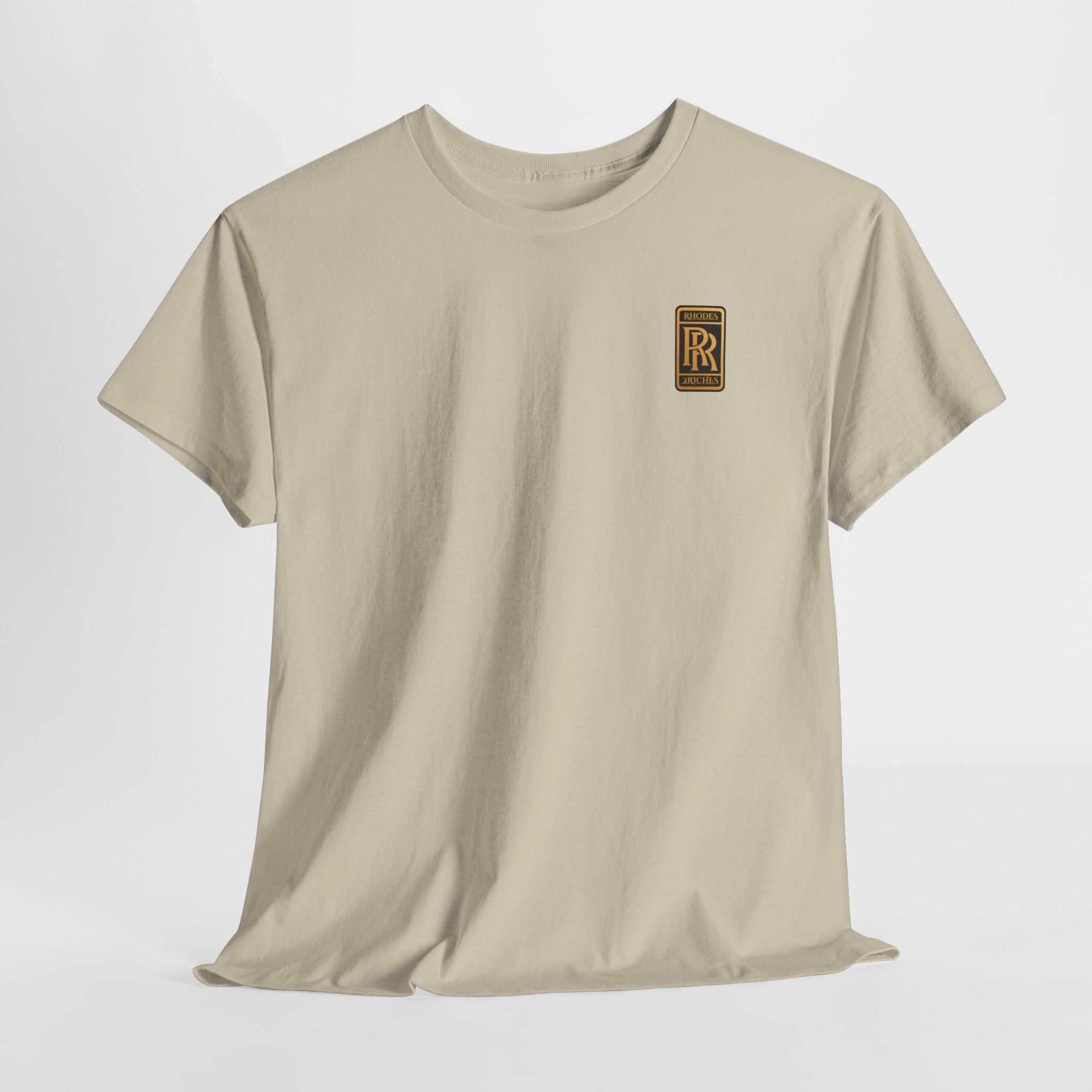 Rhodes 2 Riches Gold Family Crest Monogram Tee — Luxury RR Chest Patch T-Shirt