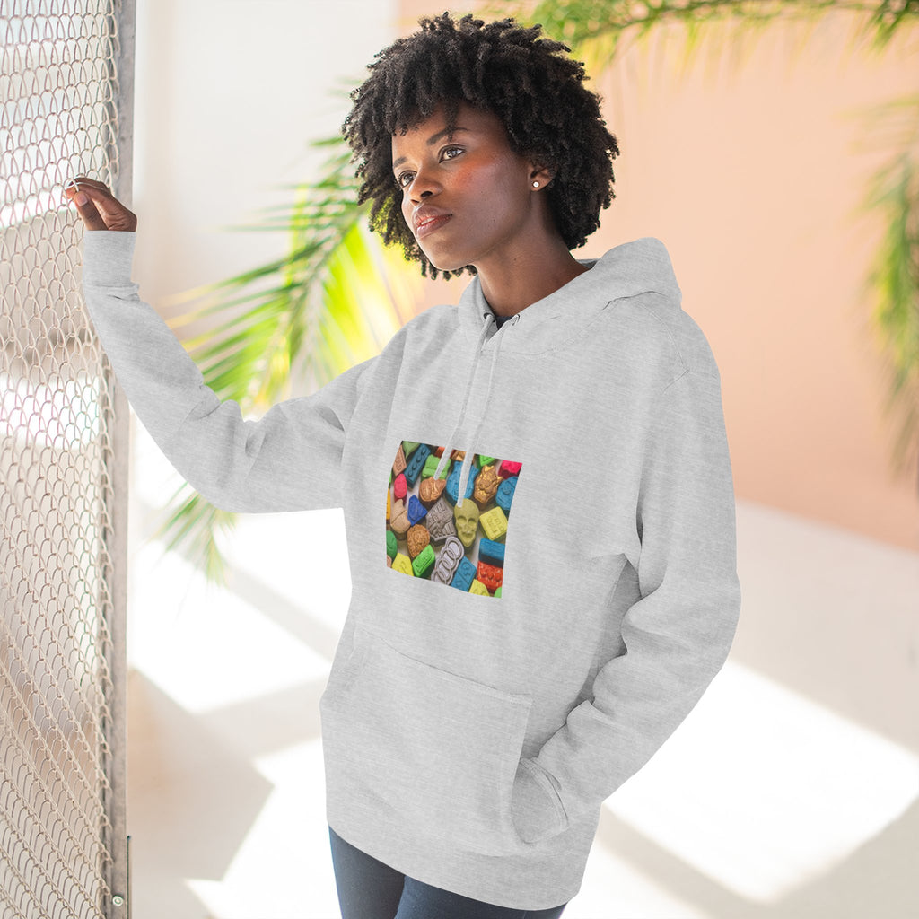 Candy Collage Hoodie — Colorful Retro Candy Graphic Pullover