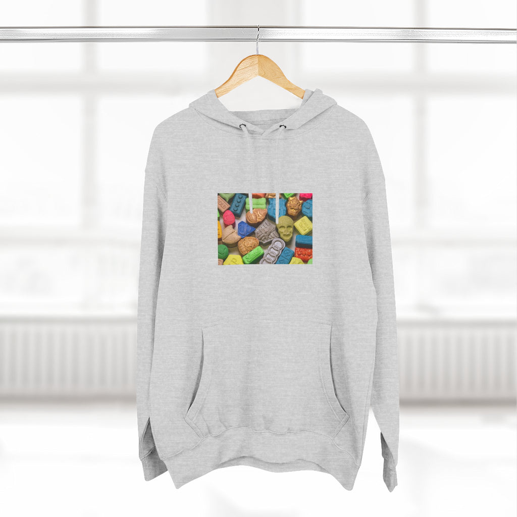 Candy Collage Hoodie — Colorful Retro Candy Graphic Pullover