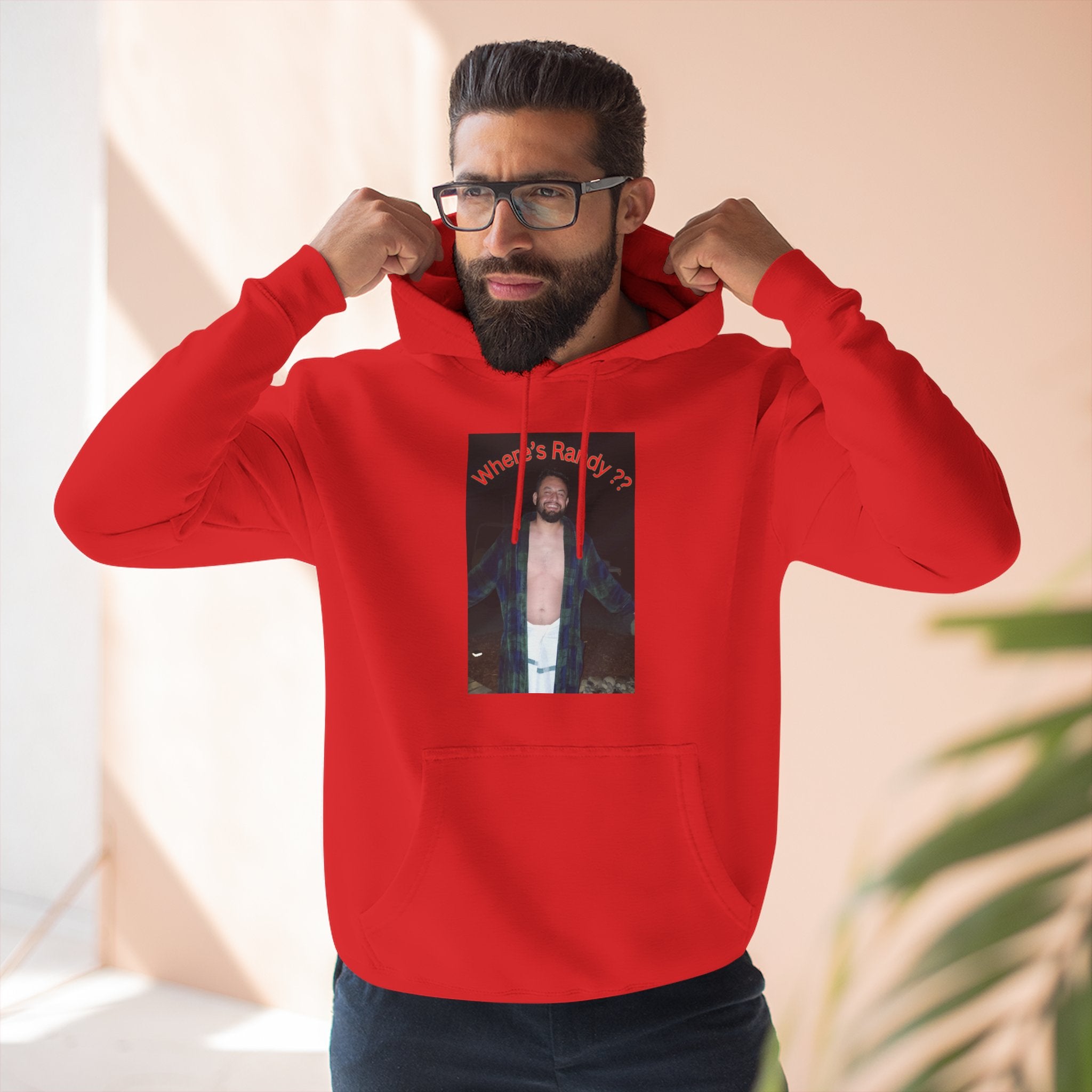 Where's Randy!!!????  Graphic Hoodie — Raised Arms Photo Print Hoodie (Three-Panel Fleece)