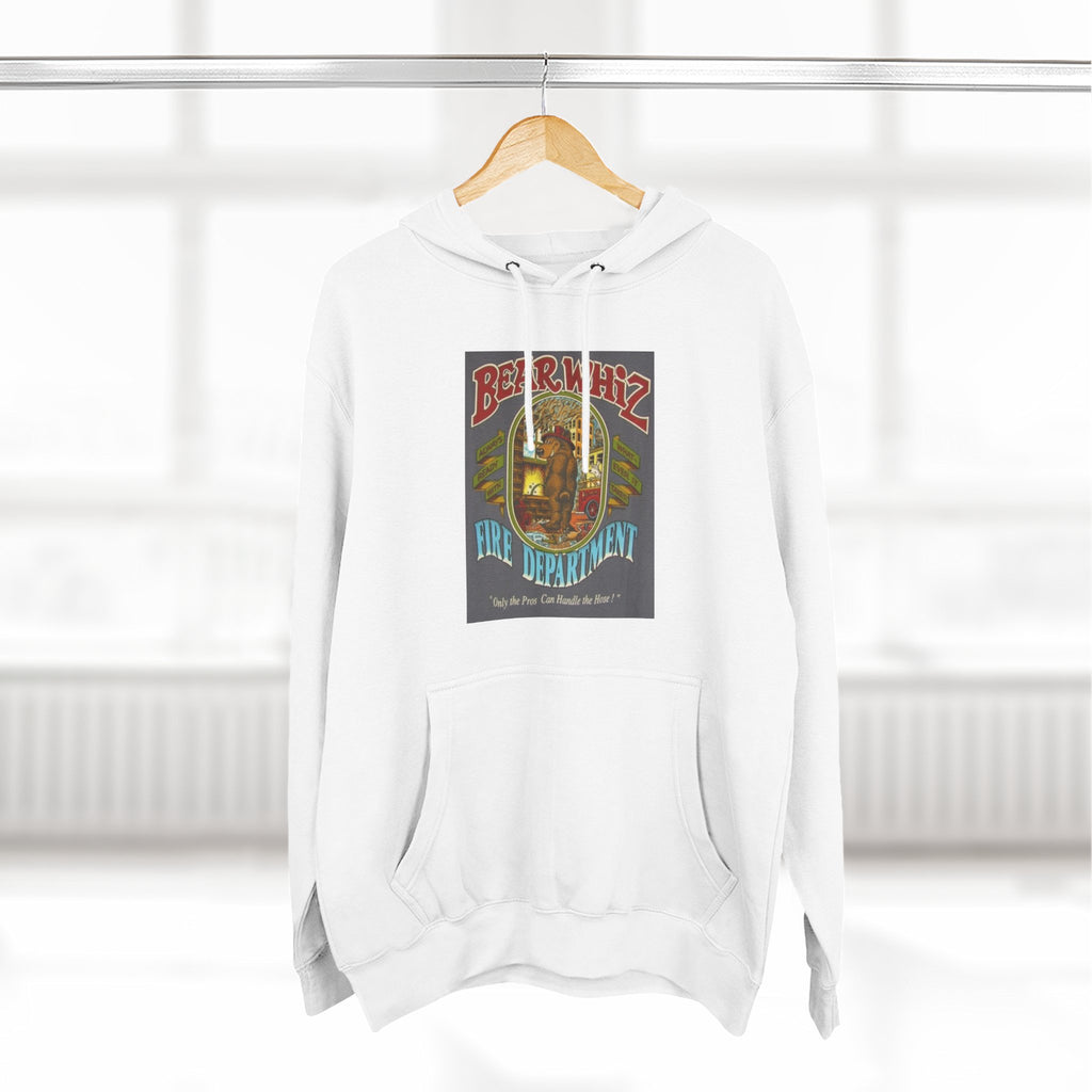 Bear Whiz Fire Department Hoodie — Vintage Bear Whiz Three-Panel Design