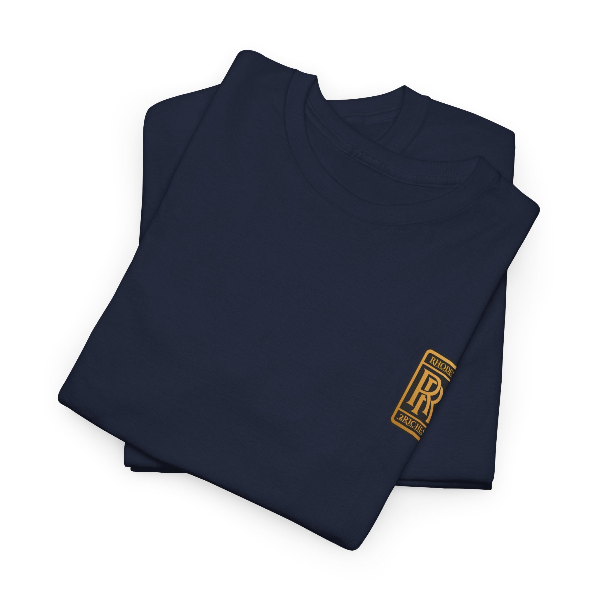 Rhodes 2 Riches Gold Family Crest Monogram Tee — Luxury RR Chest Patch T-Shirt