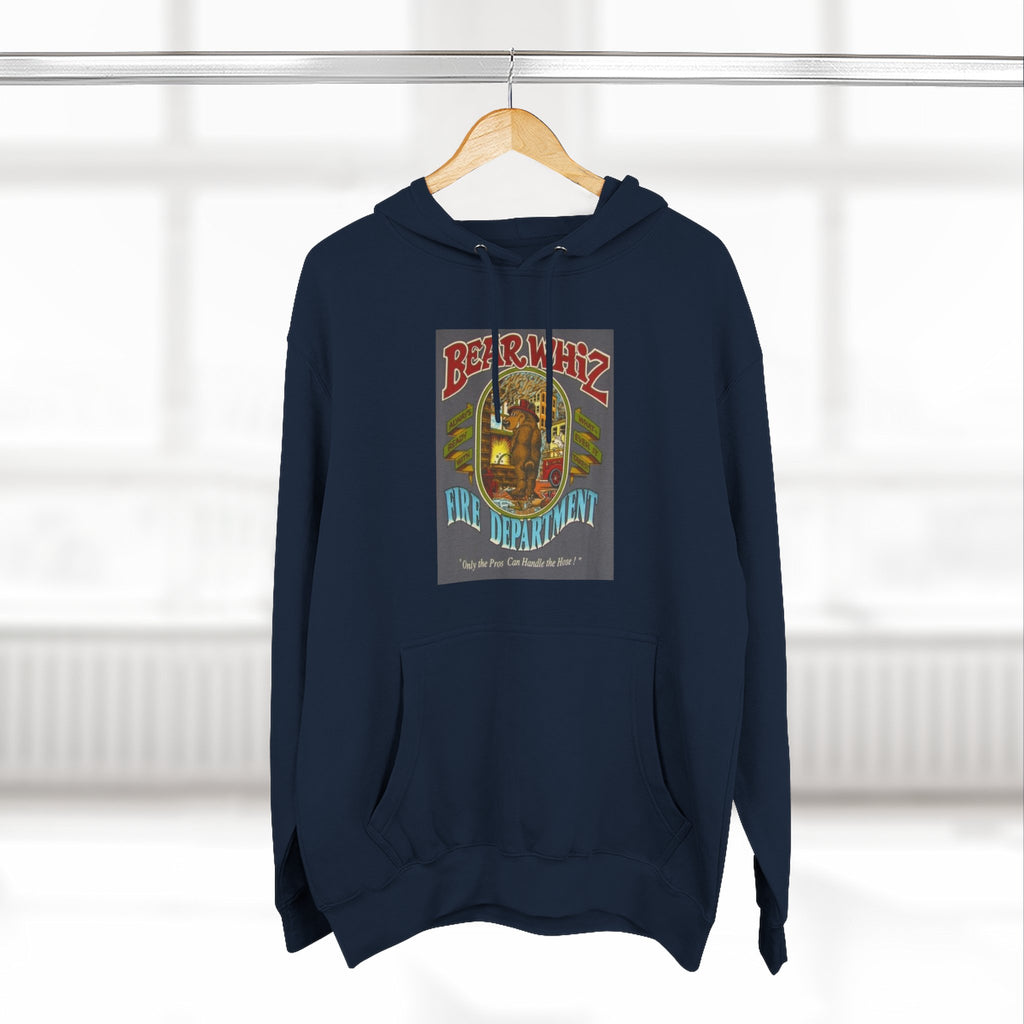 Bear Whiz Fire Department Hoodie — Vintage Bear Whiz Three-Panel Design
