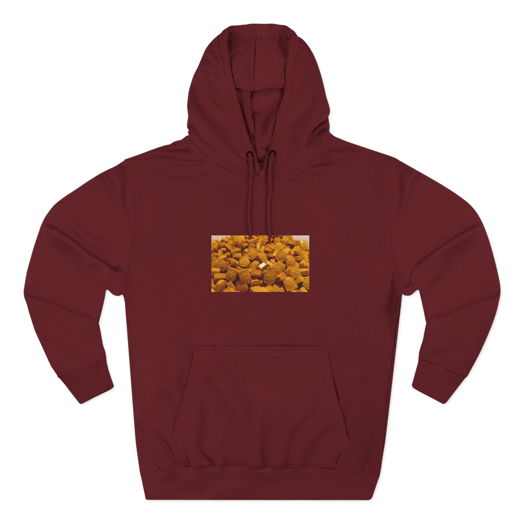 UPS Delivery Hoodie — Golden Nugget Pattern Chest Print Fleece Hoodie