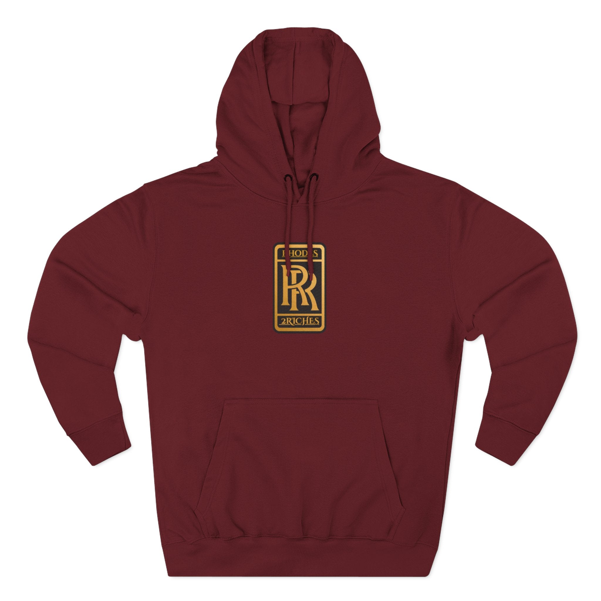 RHODES 2 RICHES  Luxury Monogram Hoodie — Gold RR Crest Fleece Pullover