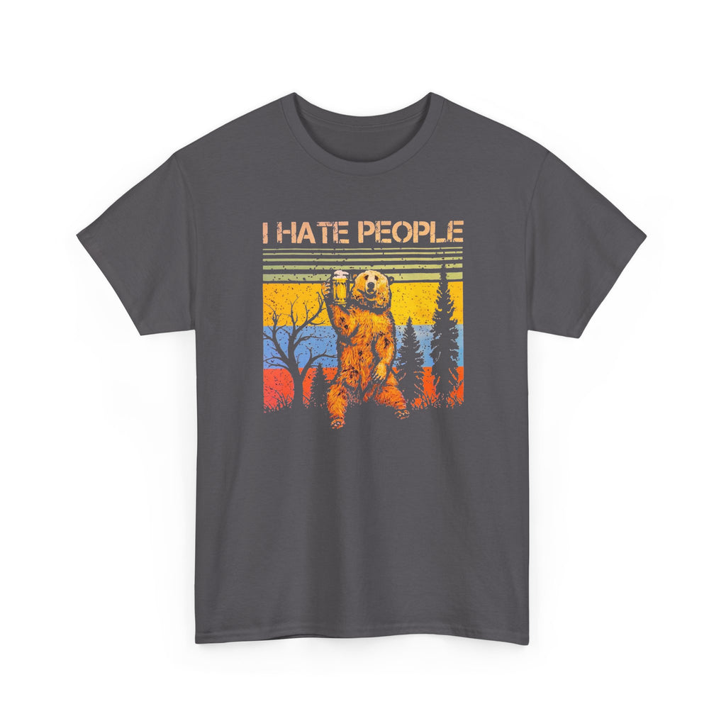 I Hate People Bear T‑Shirt — Retro Forest Graphic Tee