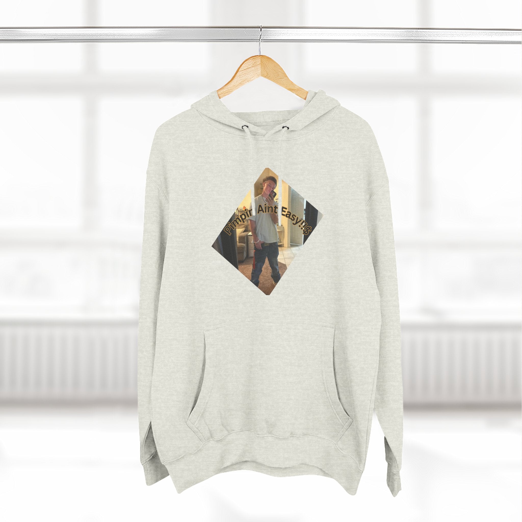 Pimpin Aint Easy (Ryder or Die Style)   Three-Panel Fleece Hoodie — Cozy Diamond Photo Graphic Pullover