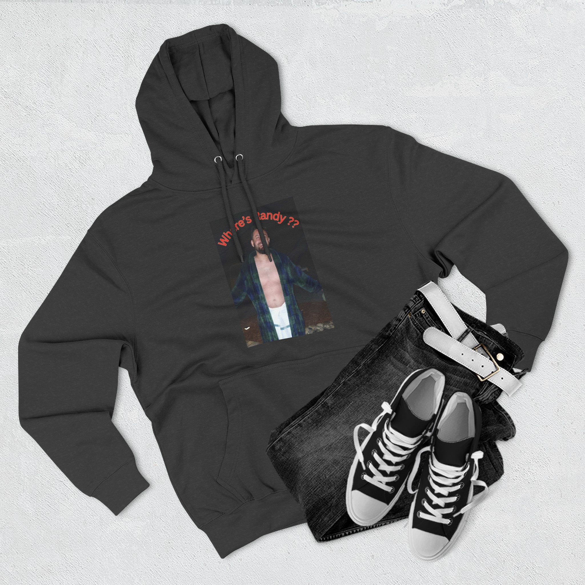 Where's Randy!!!????  Graphic Hoodie — Raised Arms Photo Print Hoodie (Three-Panel Fleece)