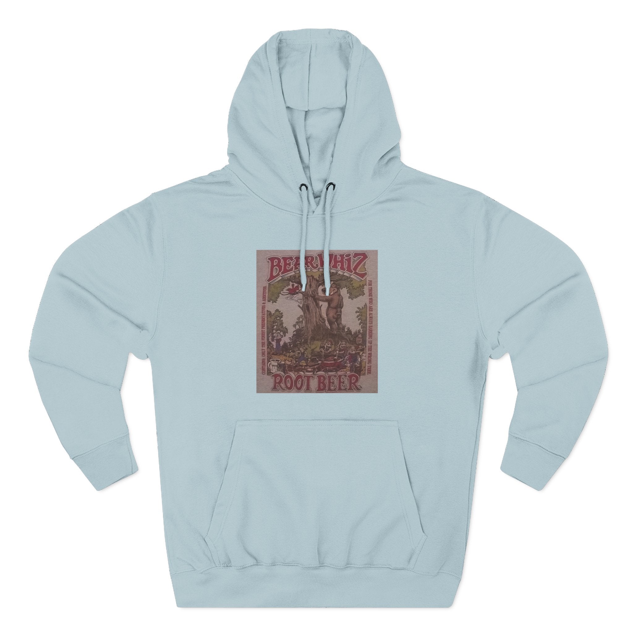 Bear Whiz Beer RootBeer  Vintage Label Hoodie — Retro Beverage Graphic Fleece Pullover