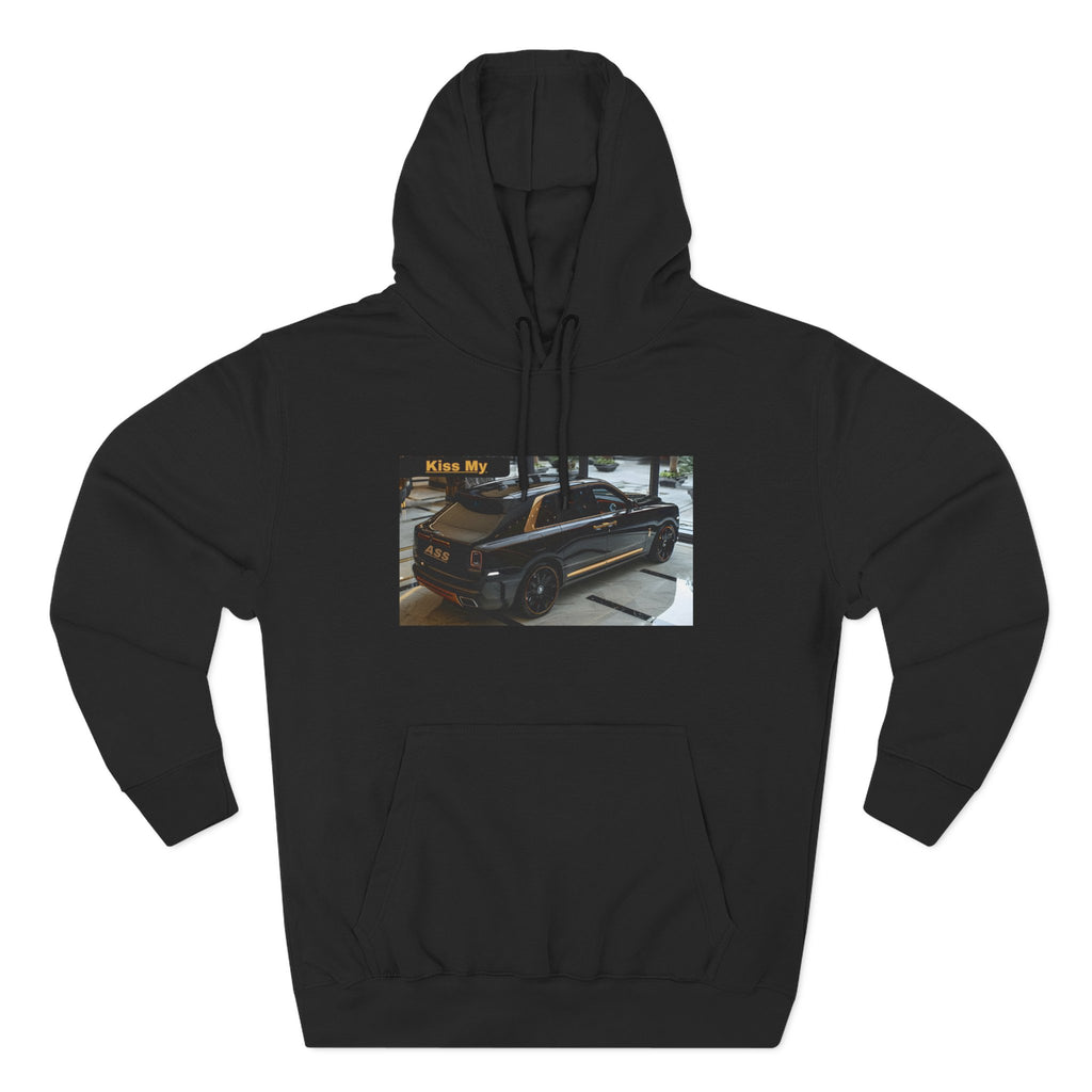Kiss MY  License plate SUV Hoodie — Vintage Black Muscle Car Graphic Pullover