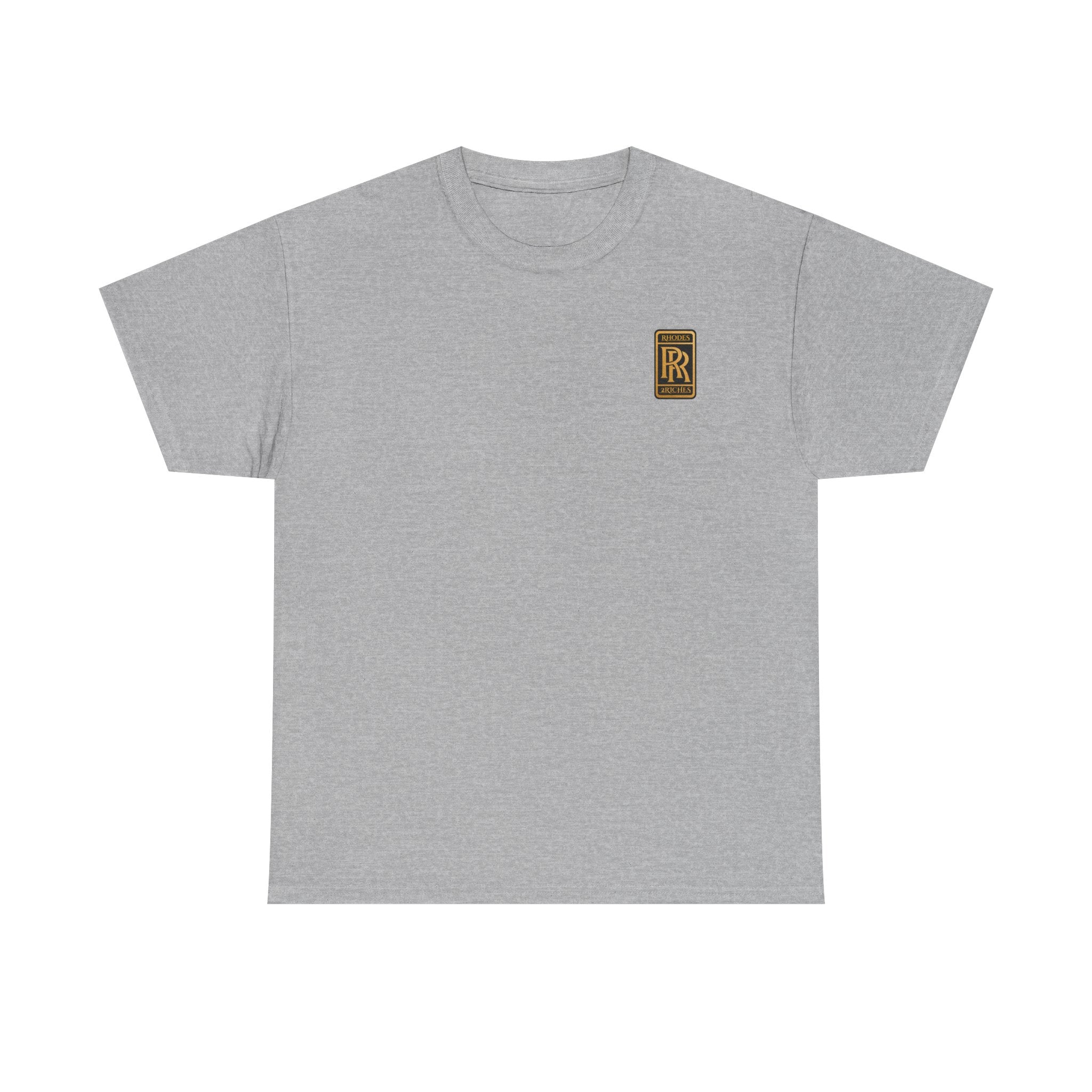 Rhodes 2 Riches Gold Family Crest Monogram Tee — Luxury RR Chest Patch T-Shirt