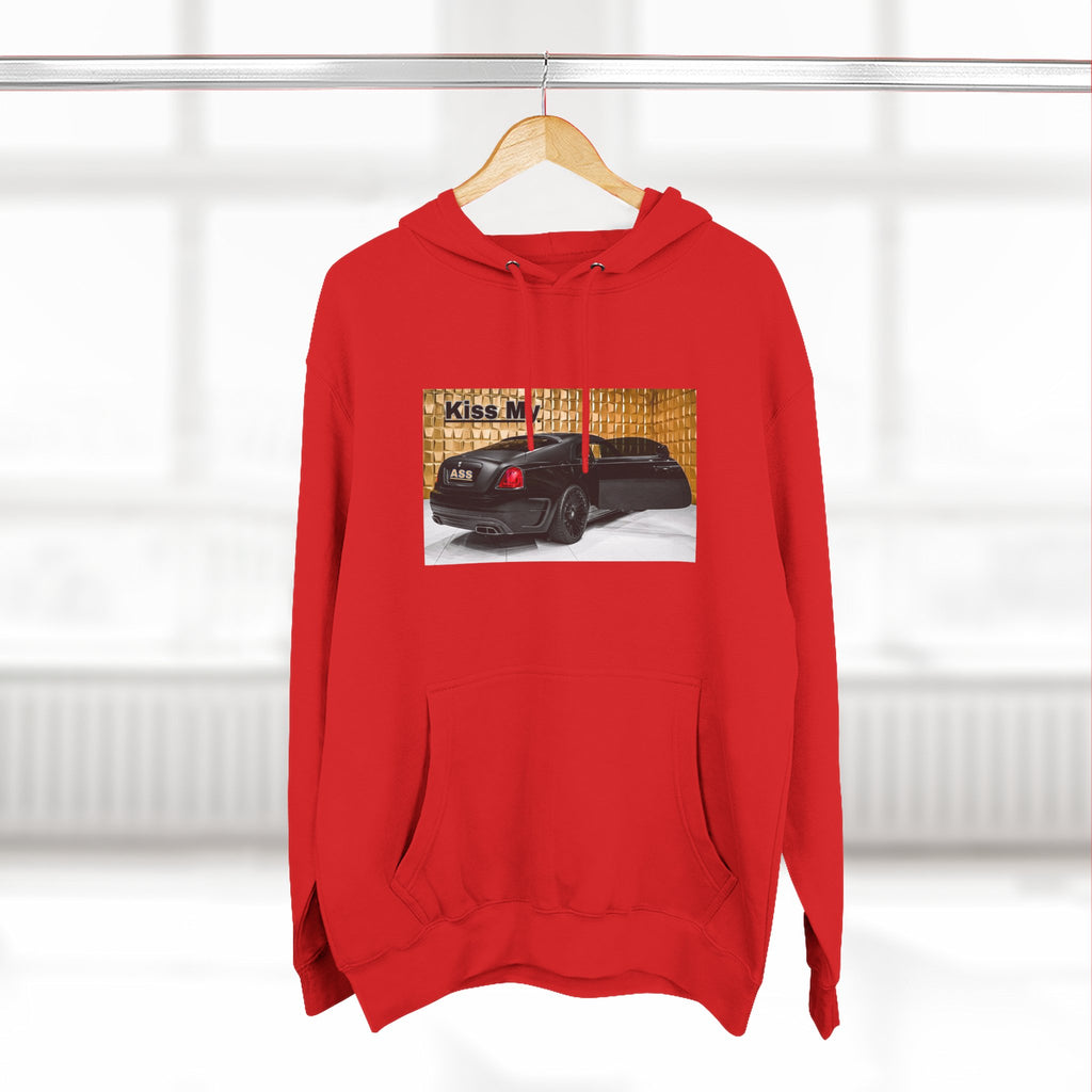 Kiss My  License plate Hoodie — Graphic Black Car Music Lover Pullover
