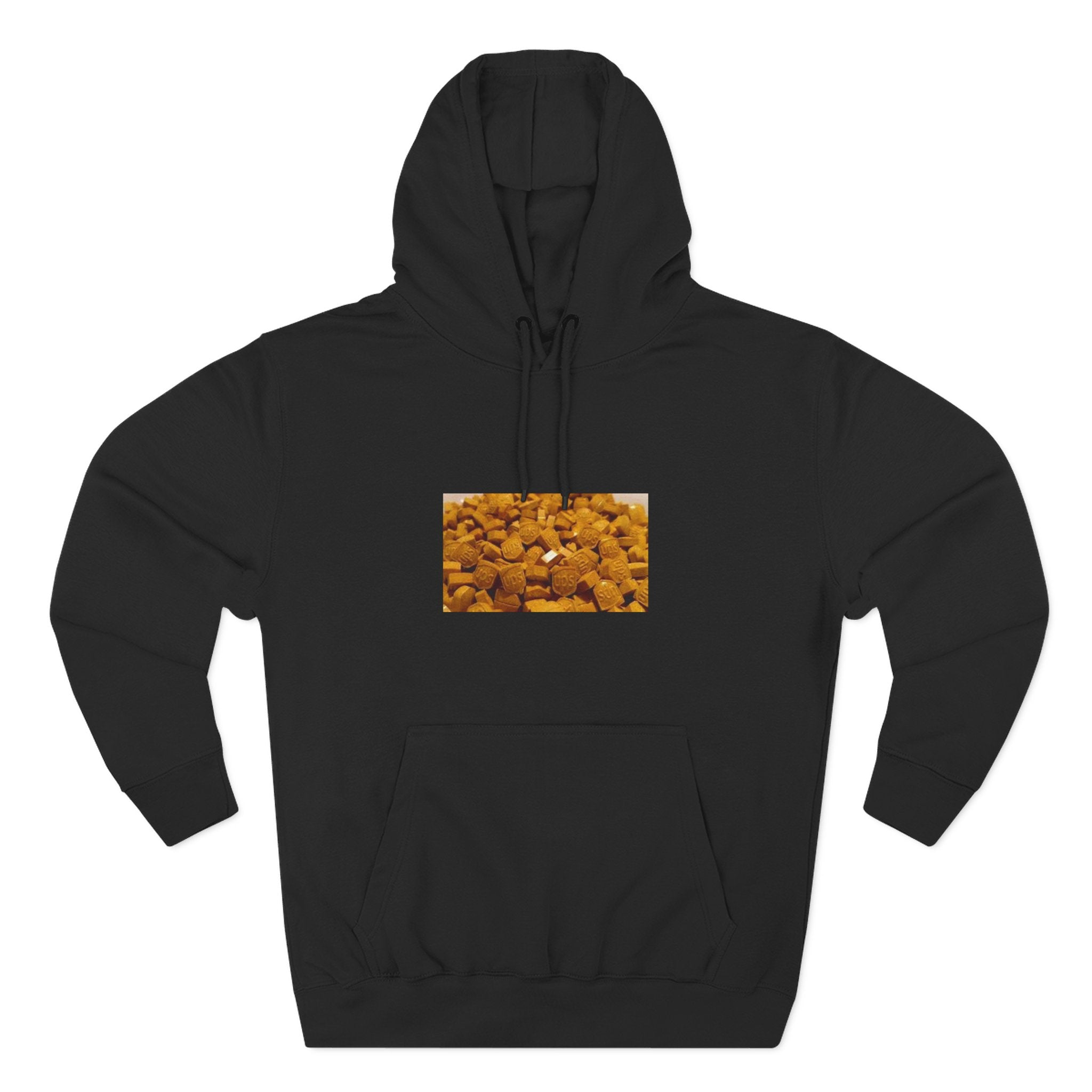 UPS Delivery Hoodie — Golden Nugget Pattern Chest Print Fleece Hoodie