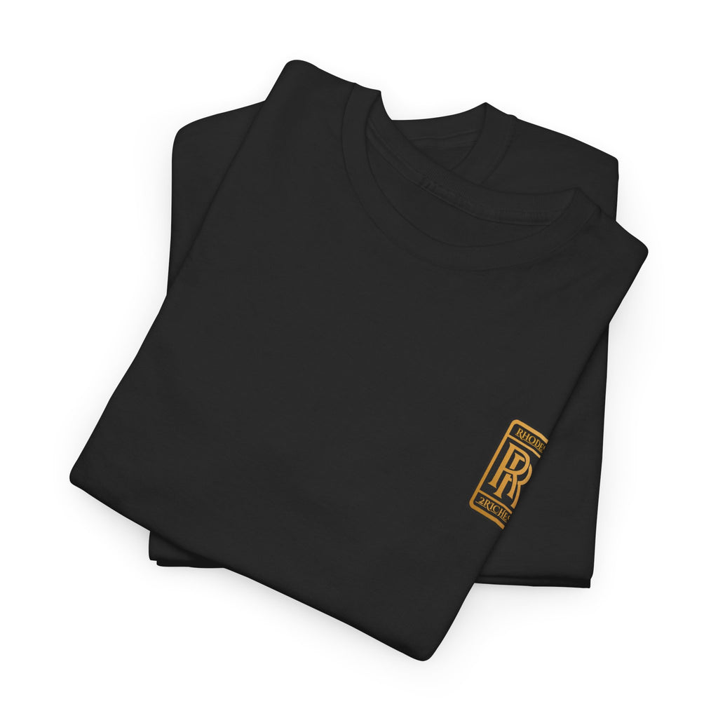 Rhodes 2 Riches Gold Family Crest Monogram Tee — Luxury RR Chest Patch T-Shirt