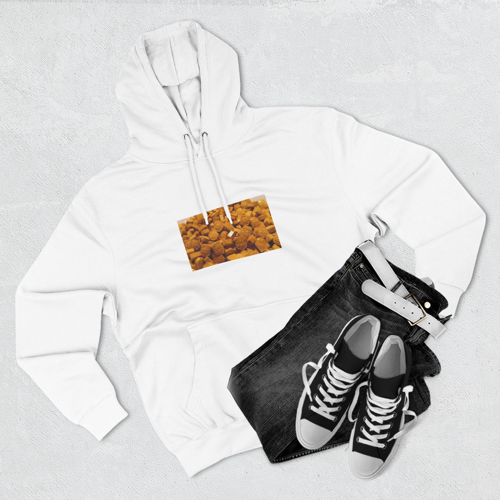 UPS Delivery Hoodie — Golden Nugget Pattern Chest Print Fleece Hoodie