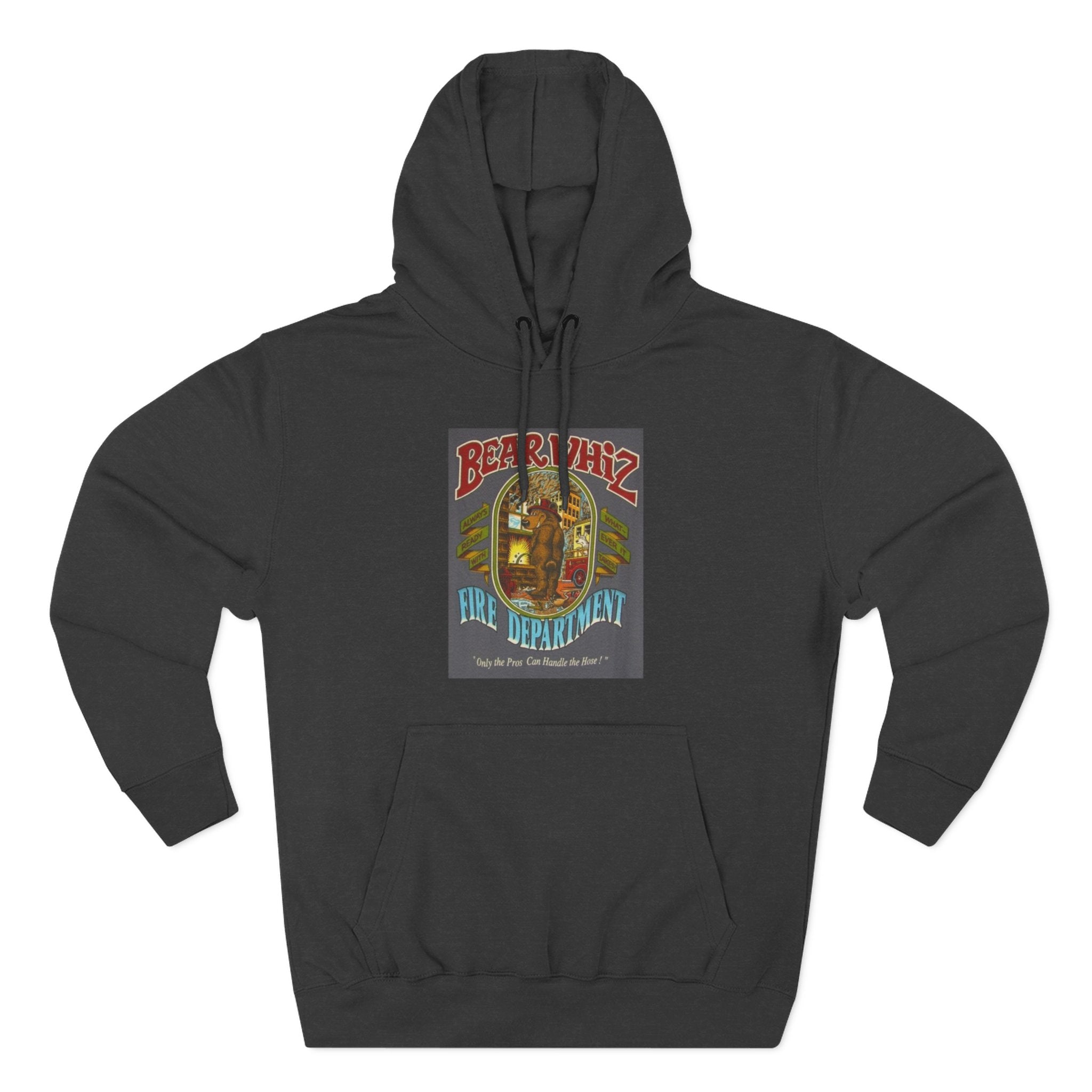 Bear Whiz Fire Department Hoodie — Vintage Bear Whiz Three-Panel Design