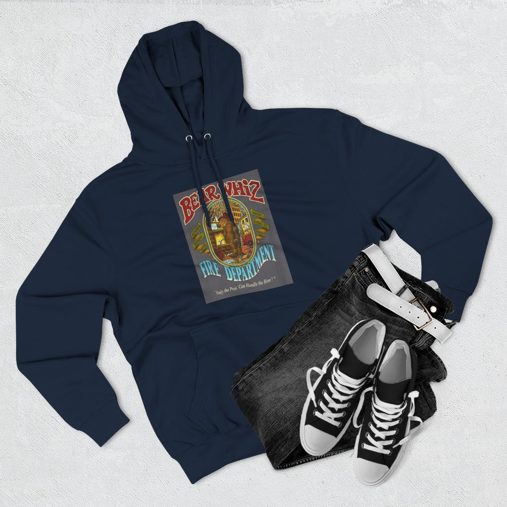 Bear Whiz Fire Department Hoodie — Vintage Bear Whiz Three-Panel Design