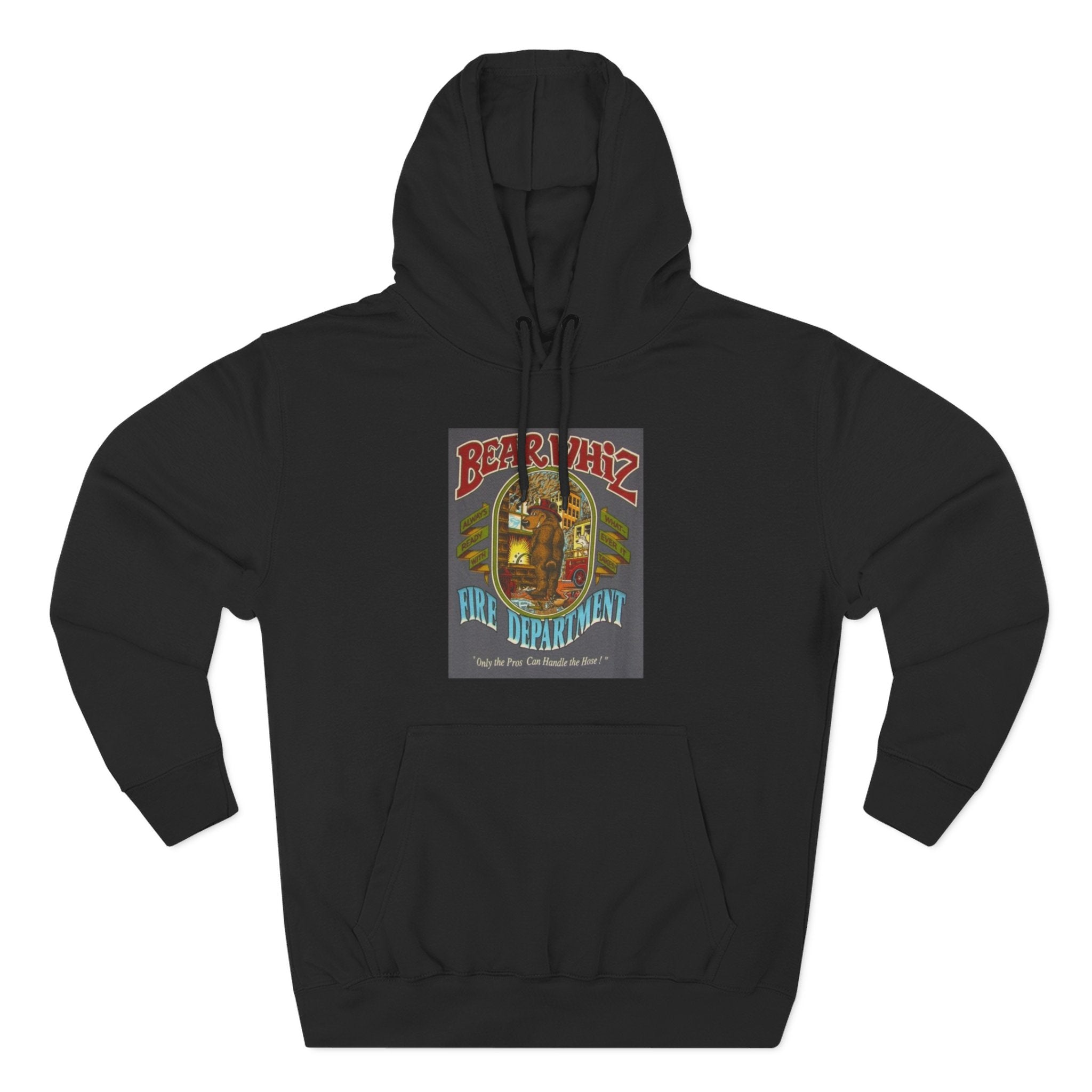 Bear Whiz Fire Department Hoodie — Vintage Bear Whiz Three-Panel Design