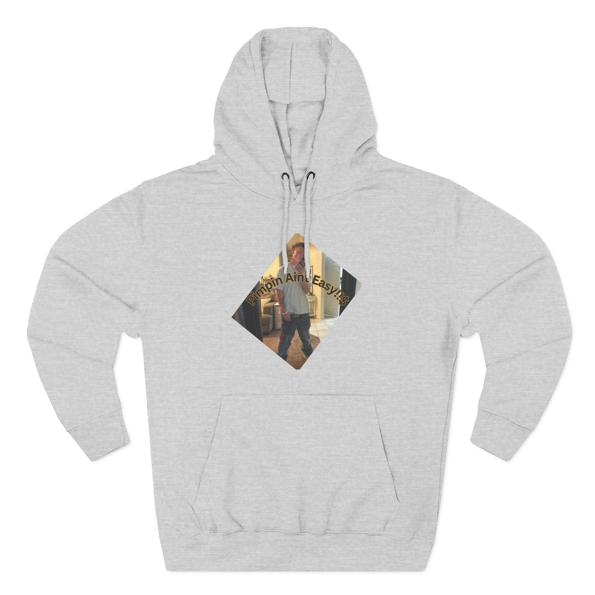 Pimpin Aint Easy (Ryder or Die Style)   Three-Panel Fleece Hoodie — Cozy Diamond Photo Graphic Pullover