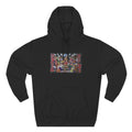 Bear Whiz Beer Beer Man Graphic Hoodie — Colorful Retro Arcade Character Collage