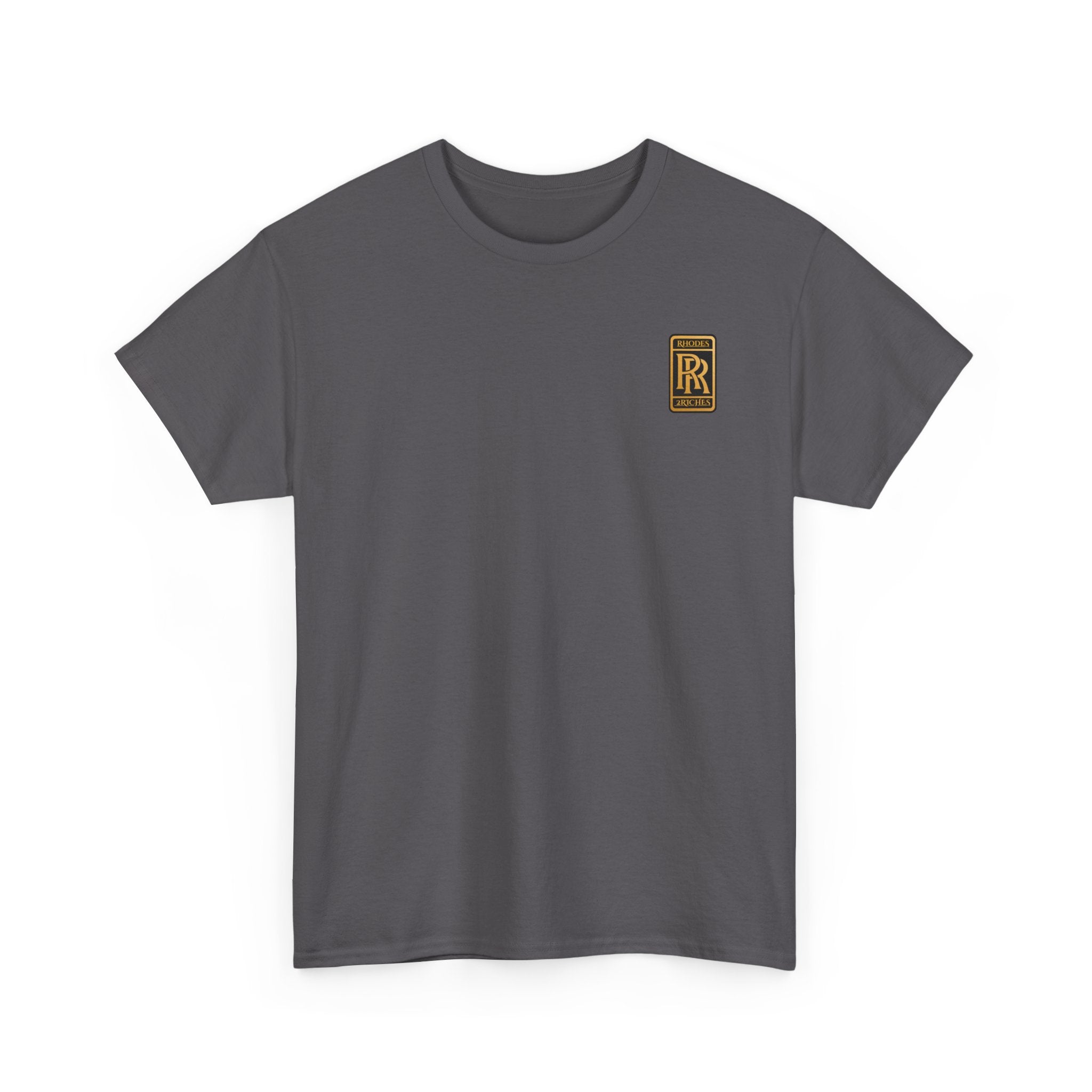 Rhodes 2 Riches Gold Family Crest Monogram Tee — Luxury RR Chest Patch T-Shirt