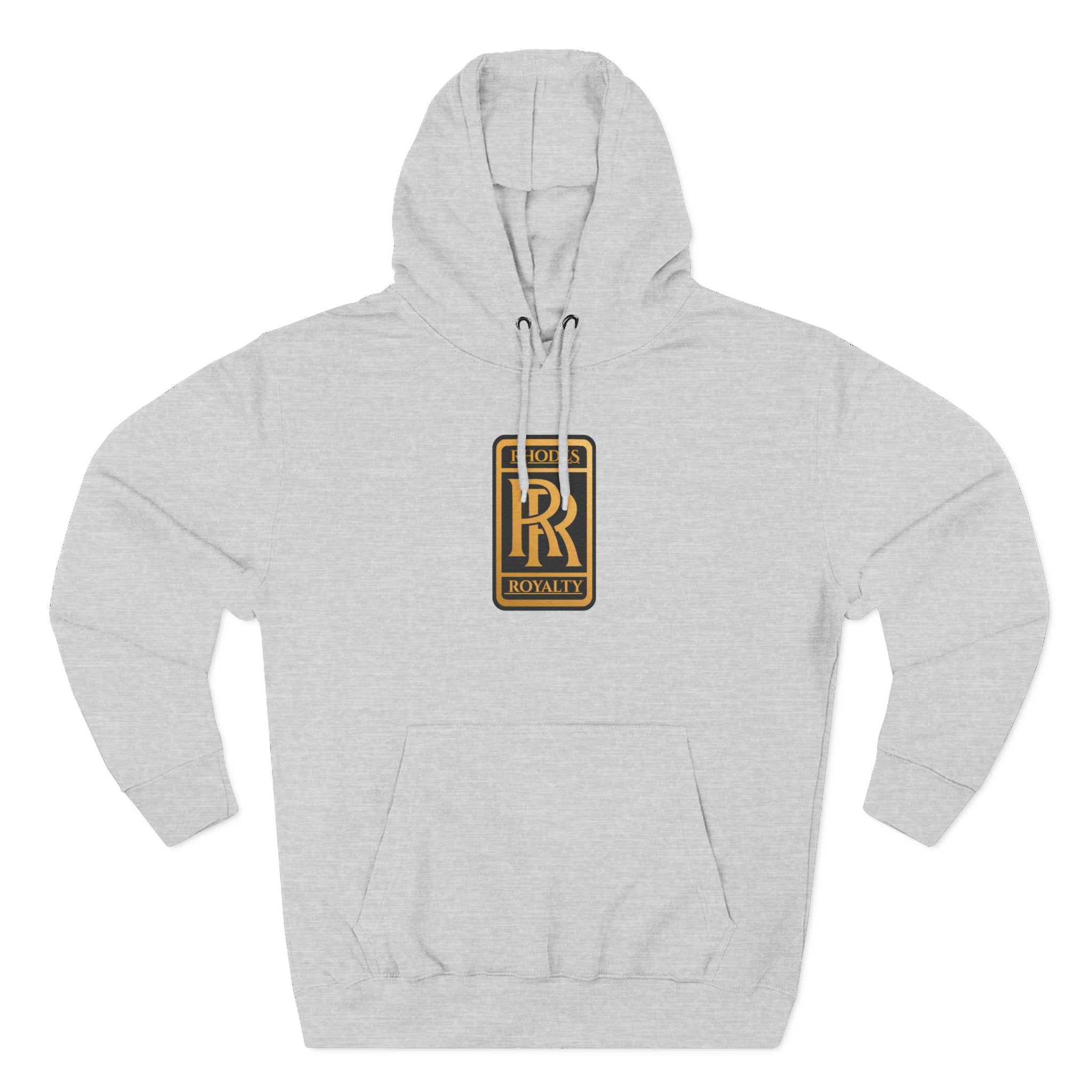 Rhodes Royalty Logo Hoodie — Gold Emblem Fleece Pullover